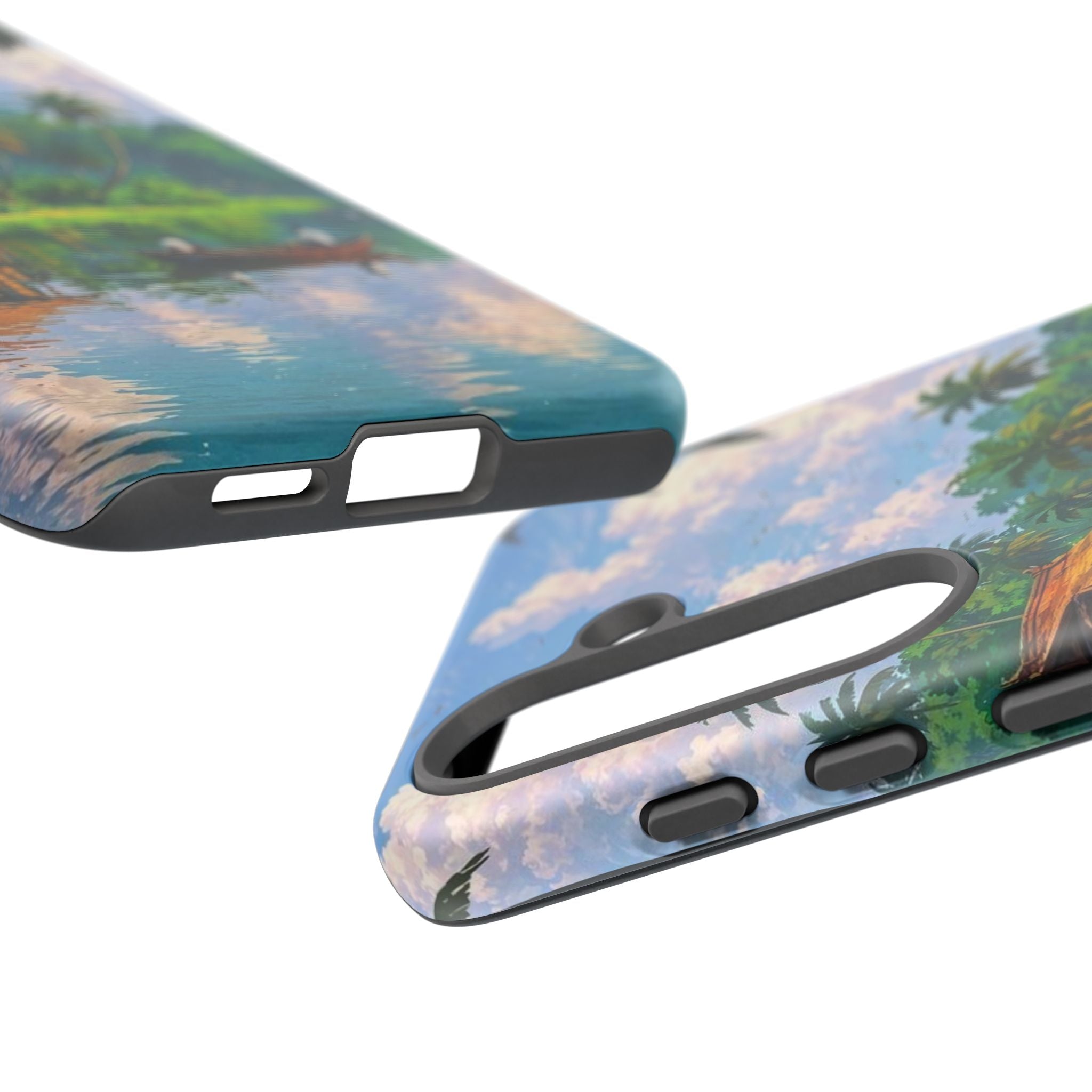 Tropical Landscape Phone Case, Nature Inspired Cover, Beach Vibe Gift, Artwork Protection Case, Summer Essentials Iphone and Samsung Cases