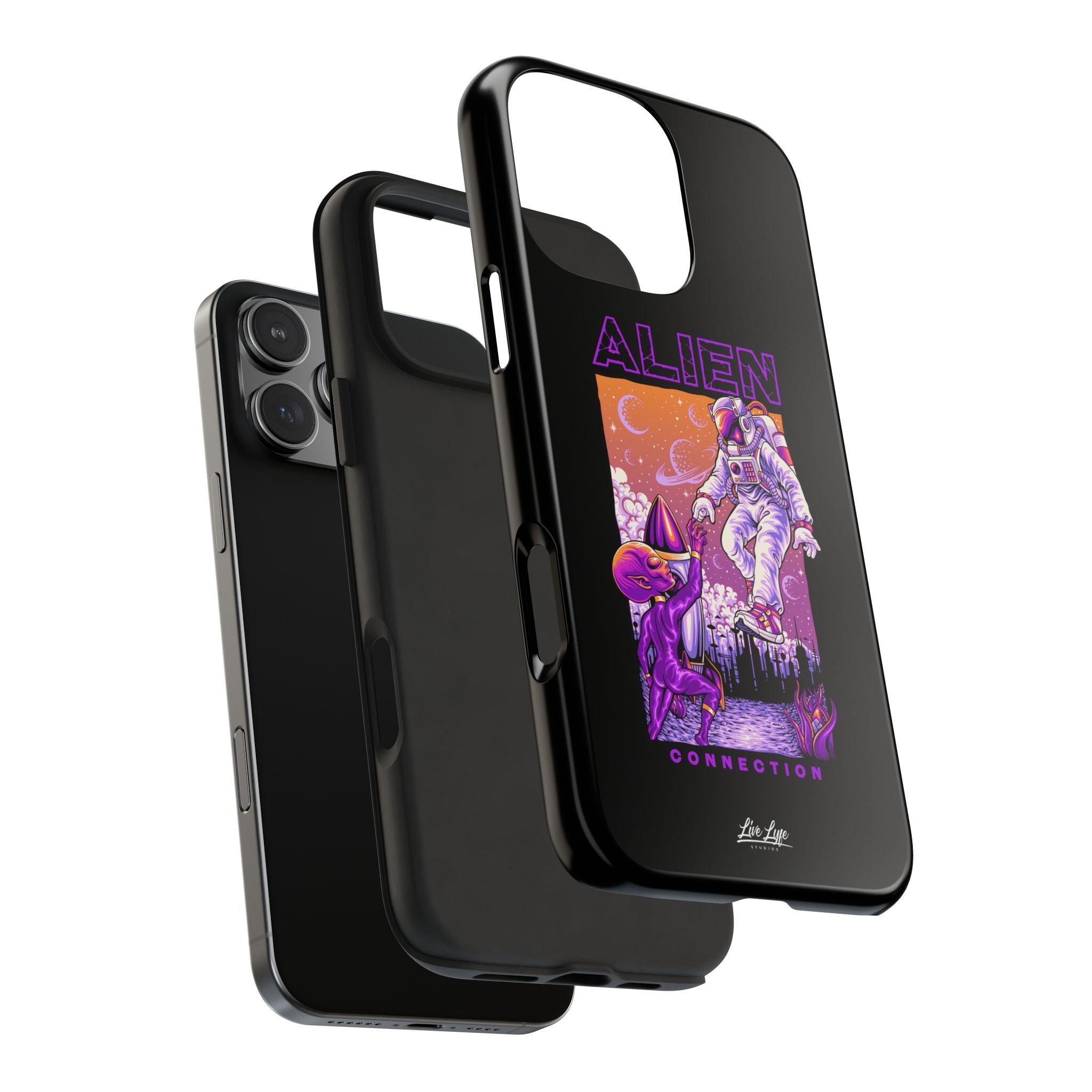 Alien Connection Phone Case – Sleek Black Cover