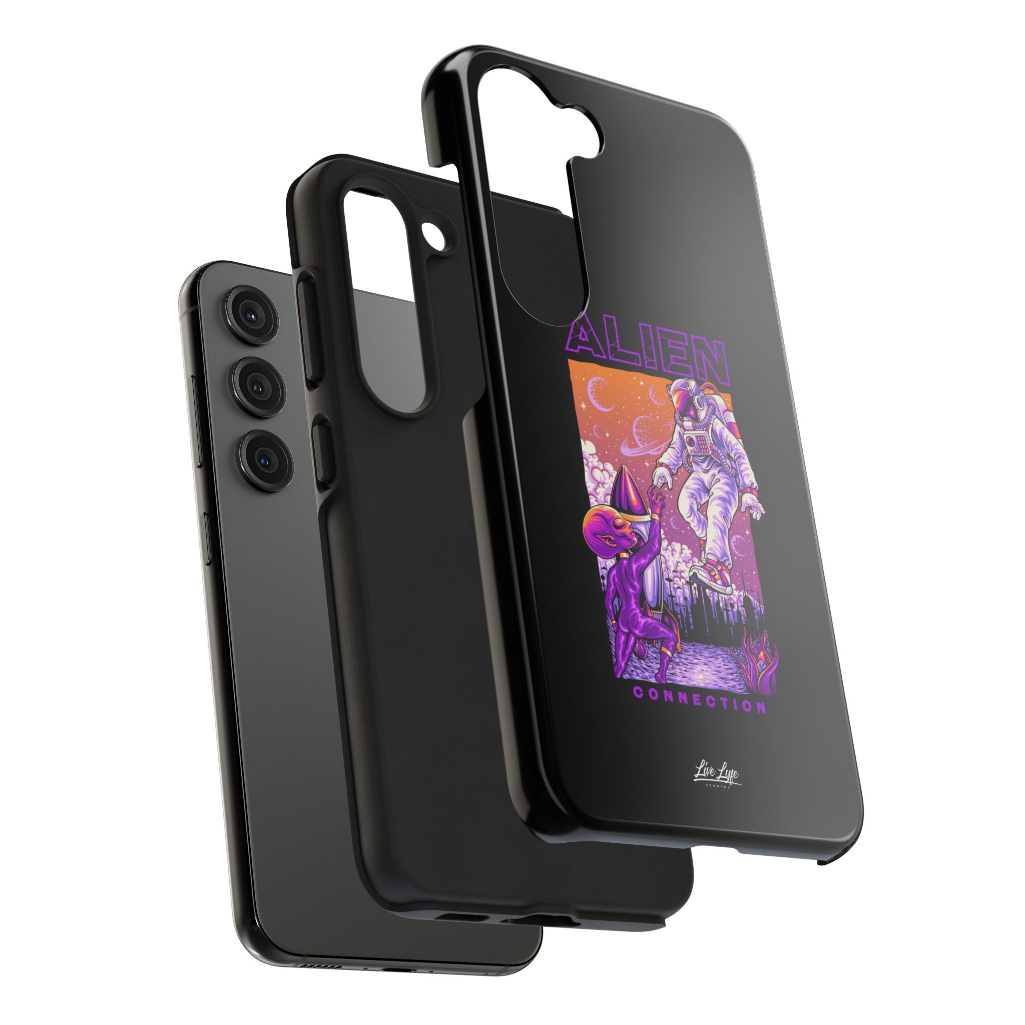Alien Connection Phone Case – Sleek Black Cover