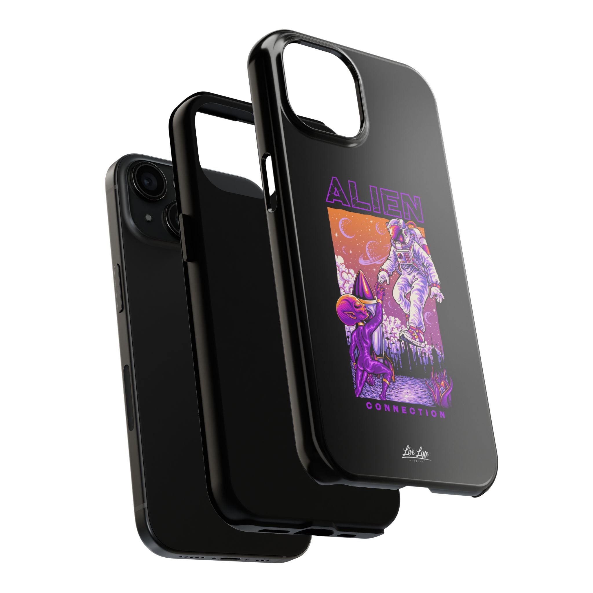 Alien Connection Phone Case – Sleek Black Cover