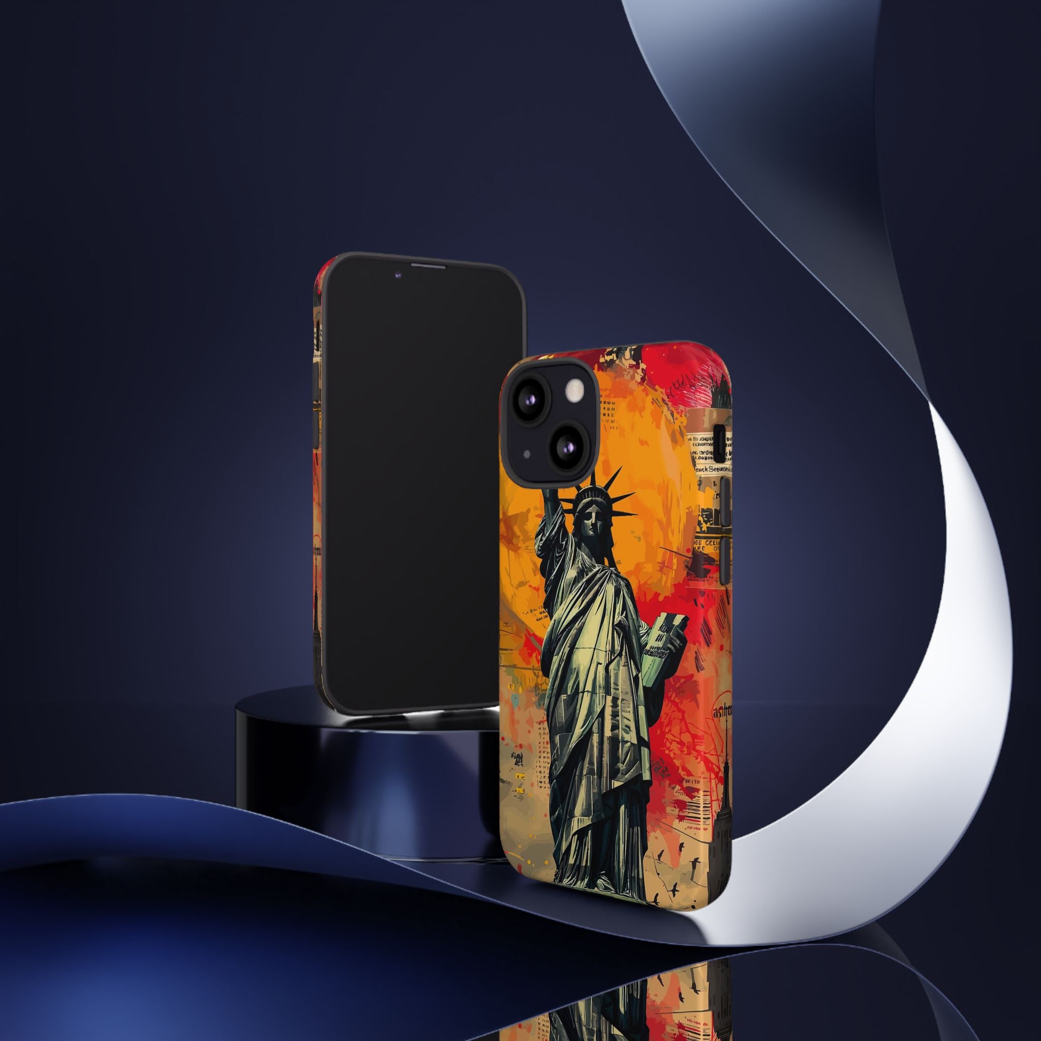 Graffiti Statue of Liberty Phone Case, Tough Cases for iPhone, Unique Phone Cover, Colorful Art Design, Gift for Her, Urban Style