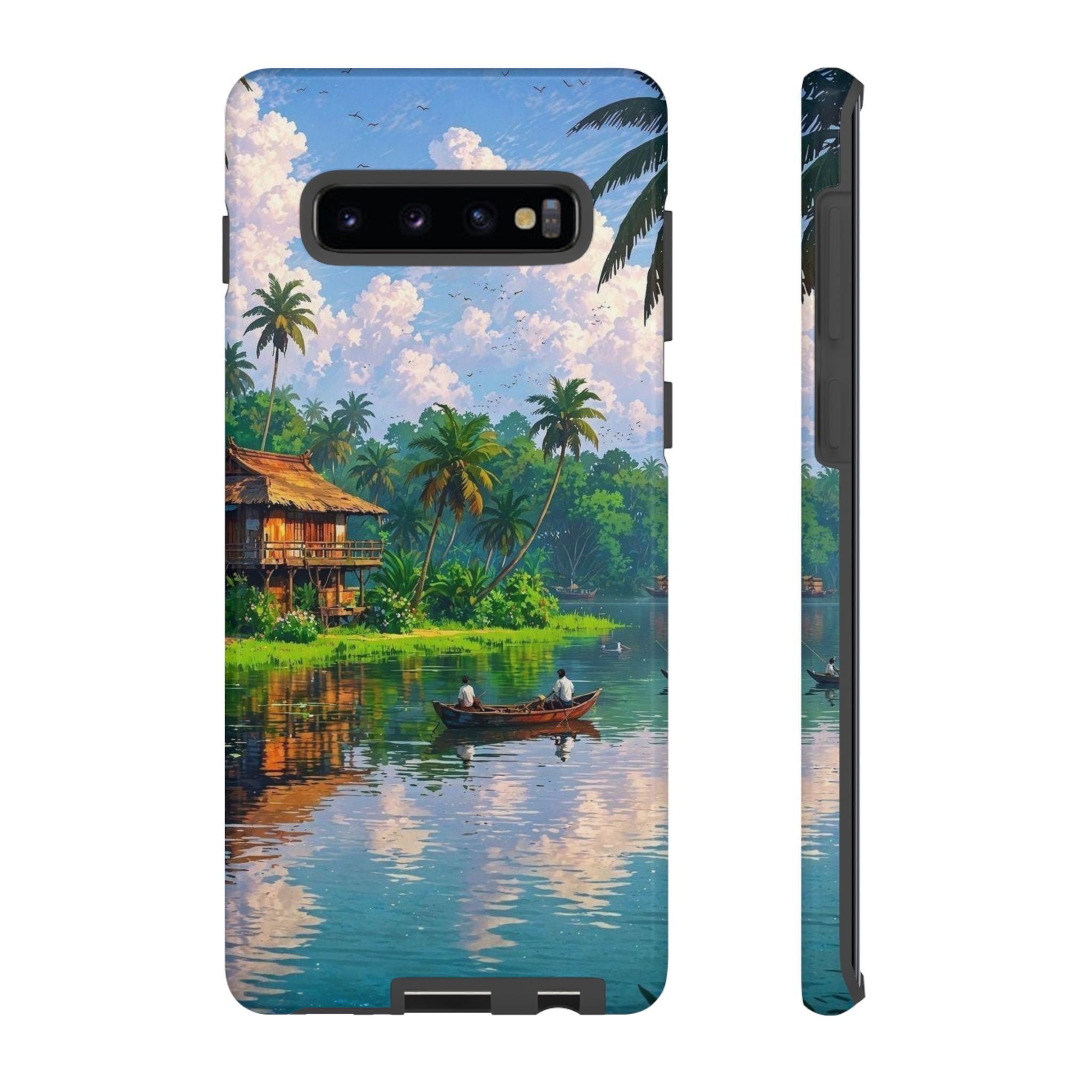 Tropical Landscape Phone Case, Nature Inspired Cover, Beach Vibe Gift, Artwork Protection Case, Summer Essentials Iphone and Samsung Cases