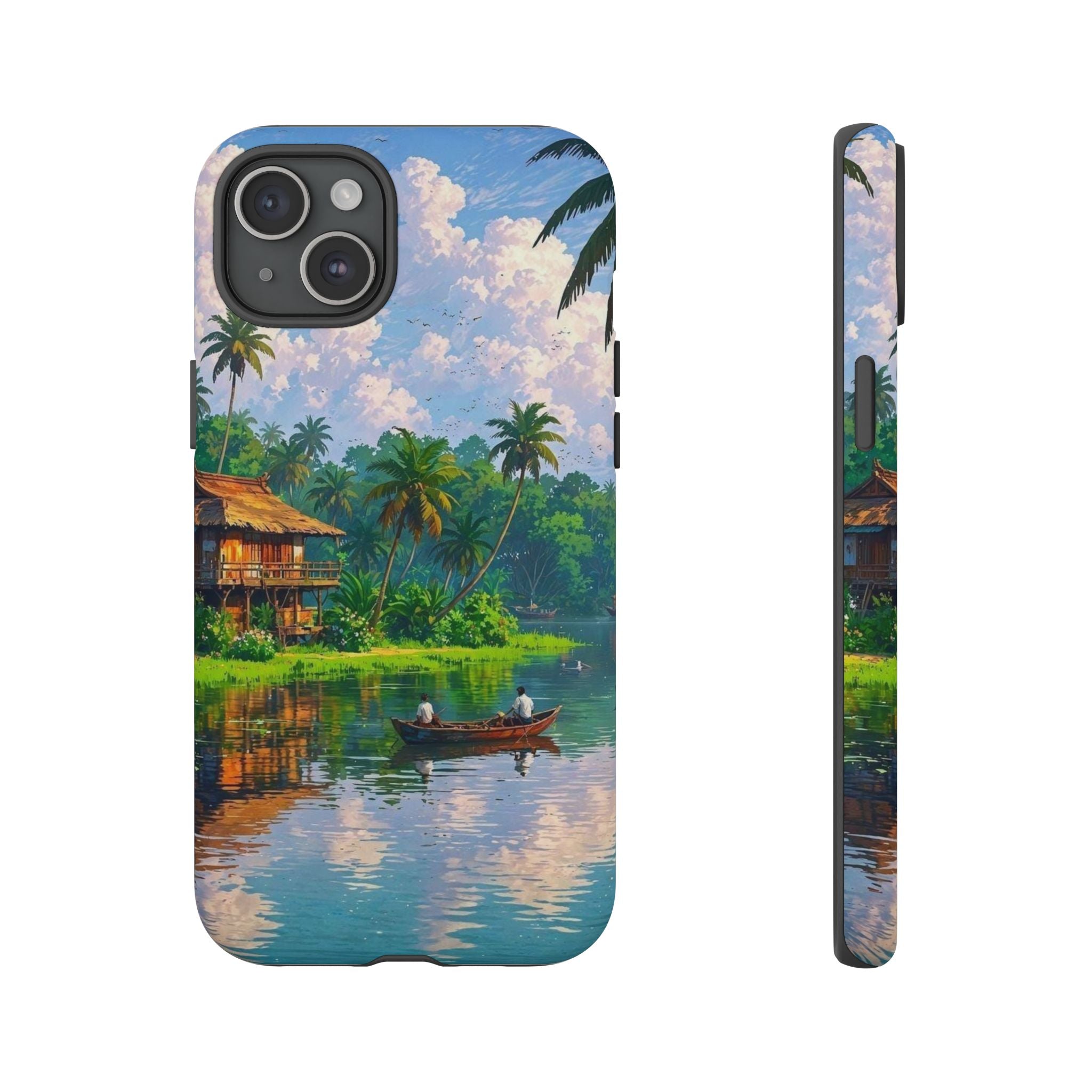Tropical Landscape Phone Case, Nature Inspired Cover, Beach Vibe Gift, Artwork Protection Case, Summer Essentials Iphone and Samsung Cases