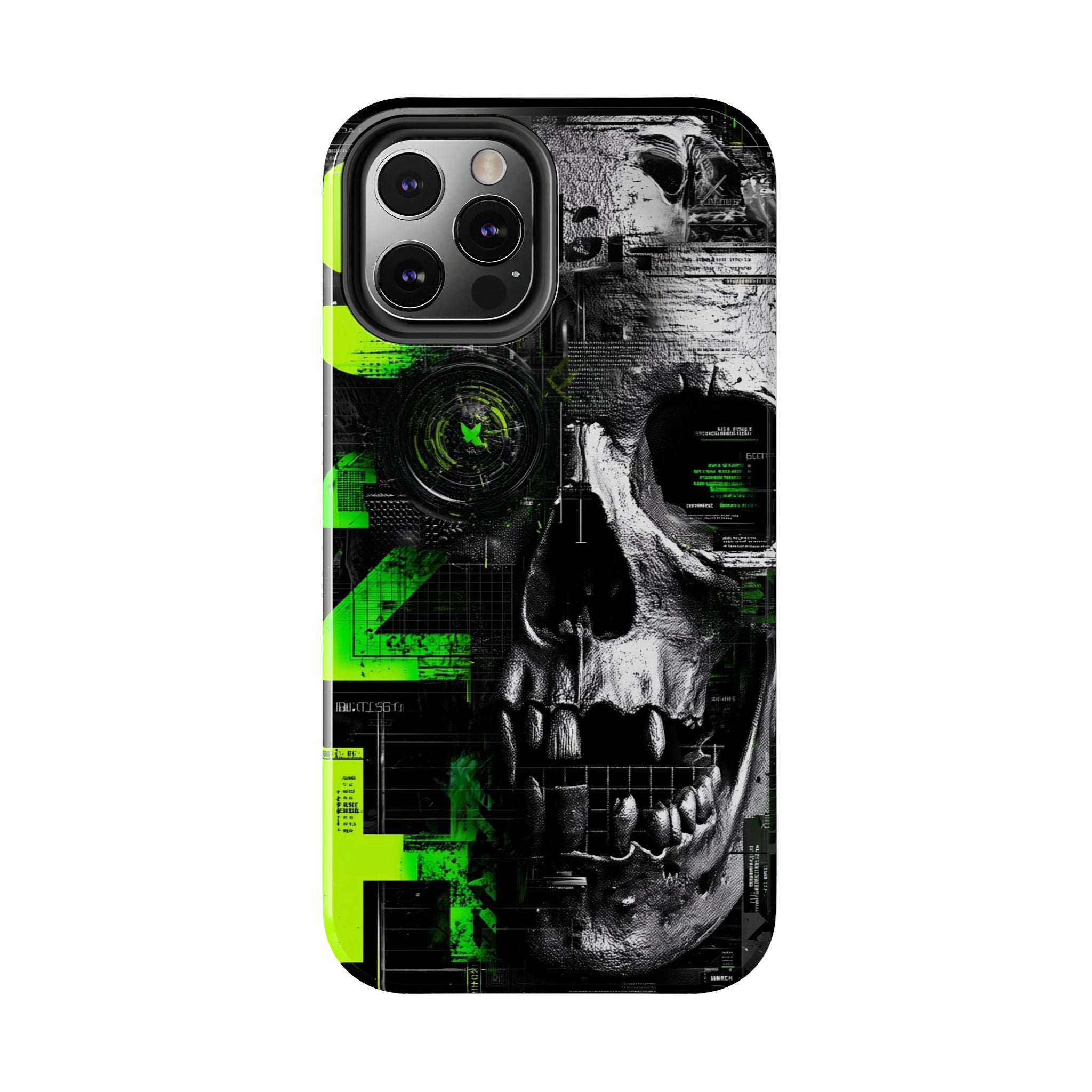 Edgy Skull iPhone Case Tough Protection for Your Device, Unique Design for Gamers, Halloween Gift, Tech Accessories, Bold Aesthetic