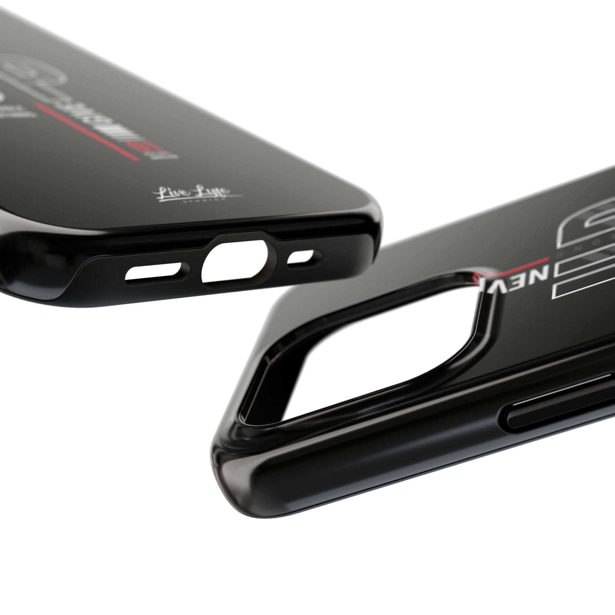 Never Give Up Motivational Phone Case – Sleek Black Inspirational Cover