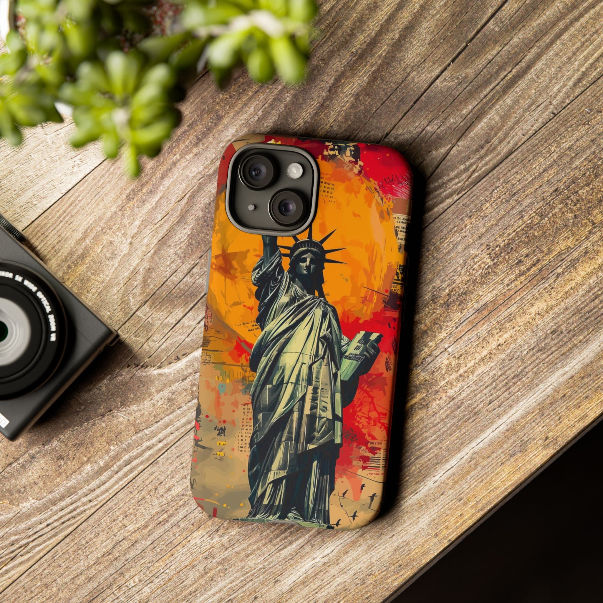 Graffiti Statue of Liberty Phone Case, Tough Cases for iPhone, Unique Phone Cover, Colorful Art Design, Gift for Her, Urban Style