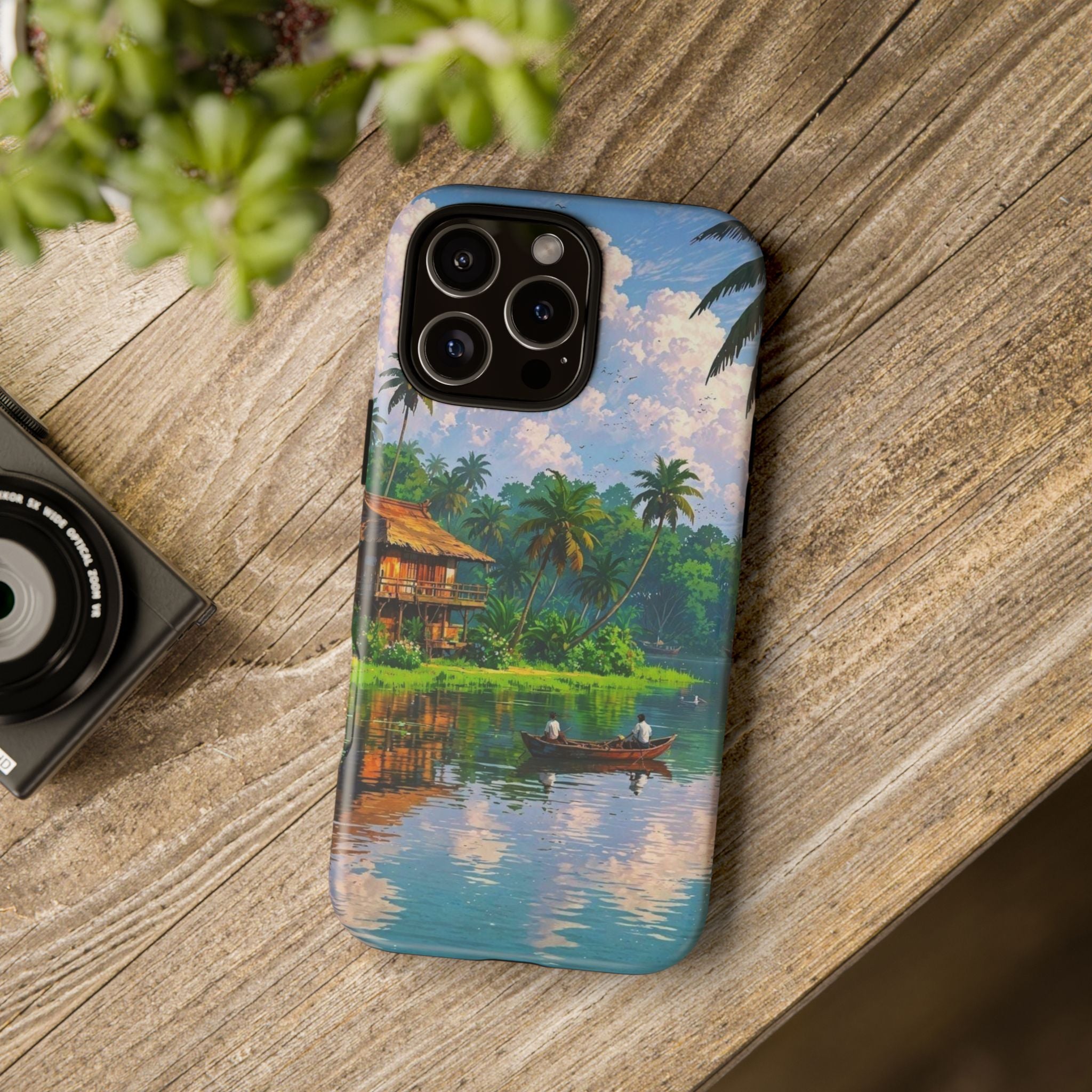 Tropical Landscape Phone Case, Nature Inspired Cover, Beach Vibe Gift, Artwork Protection Case, Summer Essentials Iphone and Samsung Cases