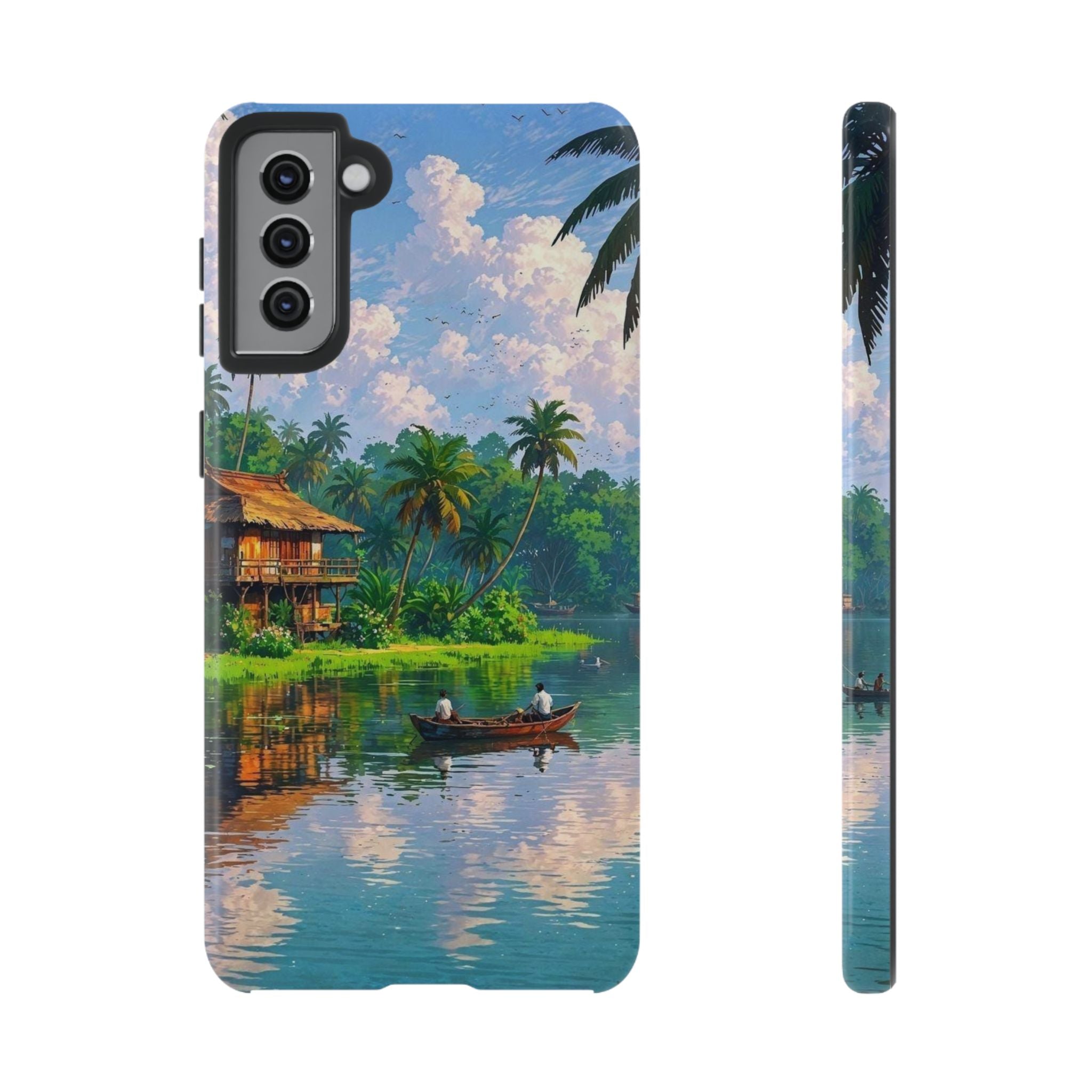 Tropical Landscape Phone Case, Nature Inspired Cover, Beach Vibe Gift, Artwork Protection Case, Summer Essentials Iphone and Samsung Cases