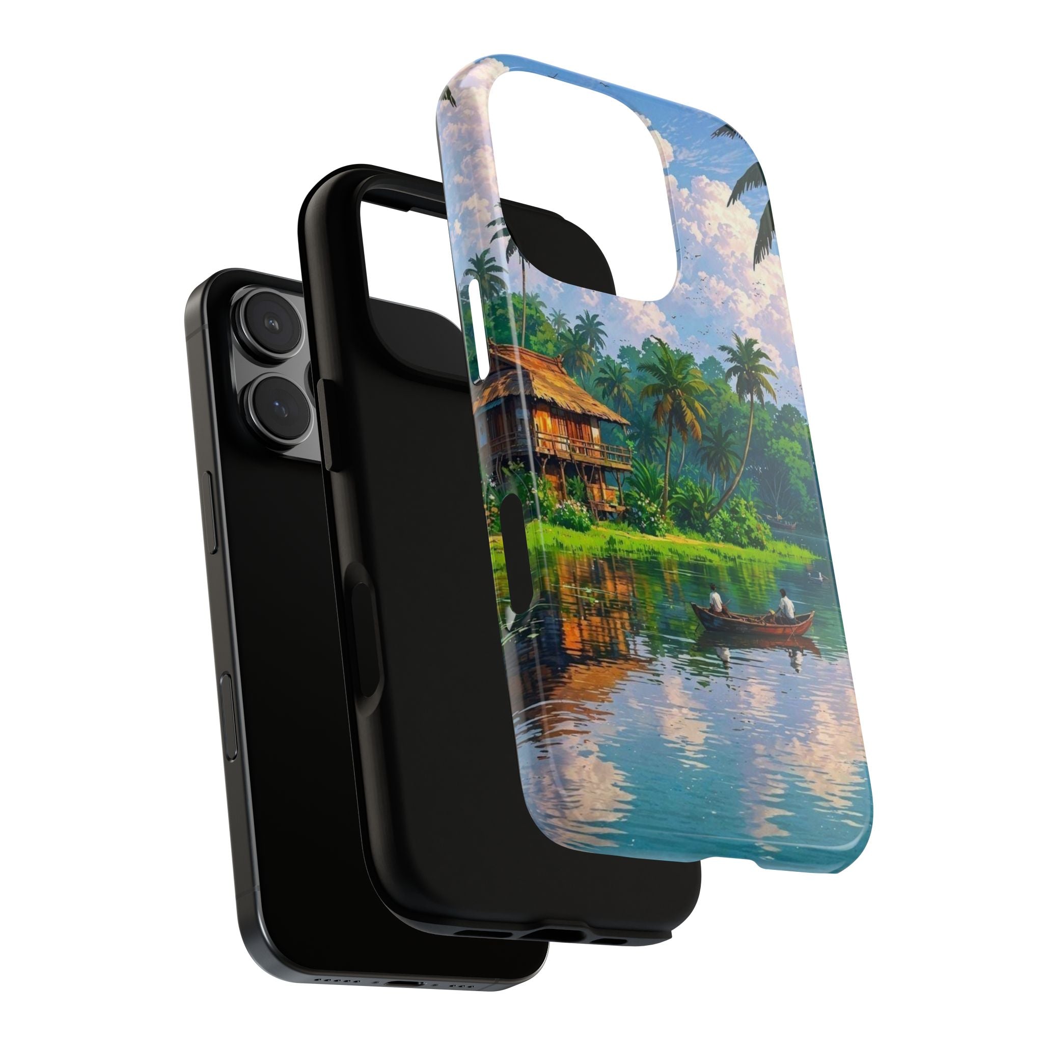 Tropical Landscape Phone Case, Nature Inspired Cover, Beach Vibe Gift, Artwork Protection Case, Summer Essentials Iphone and Samsung Cases