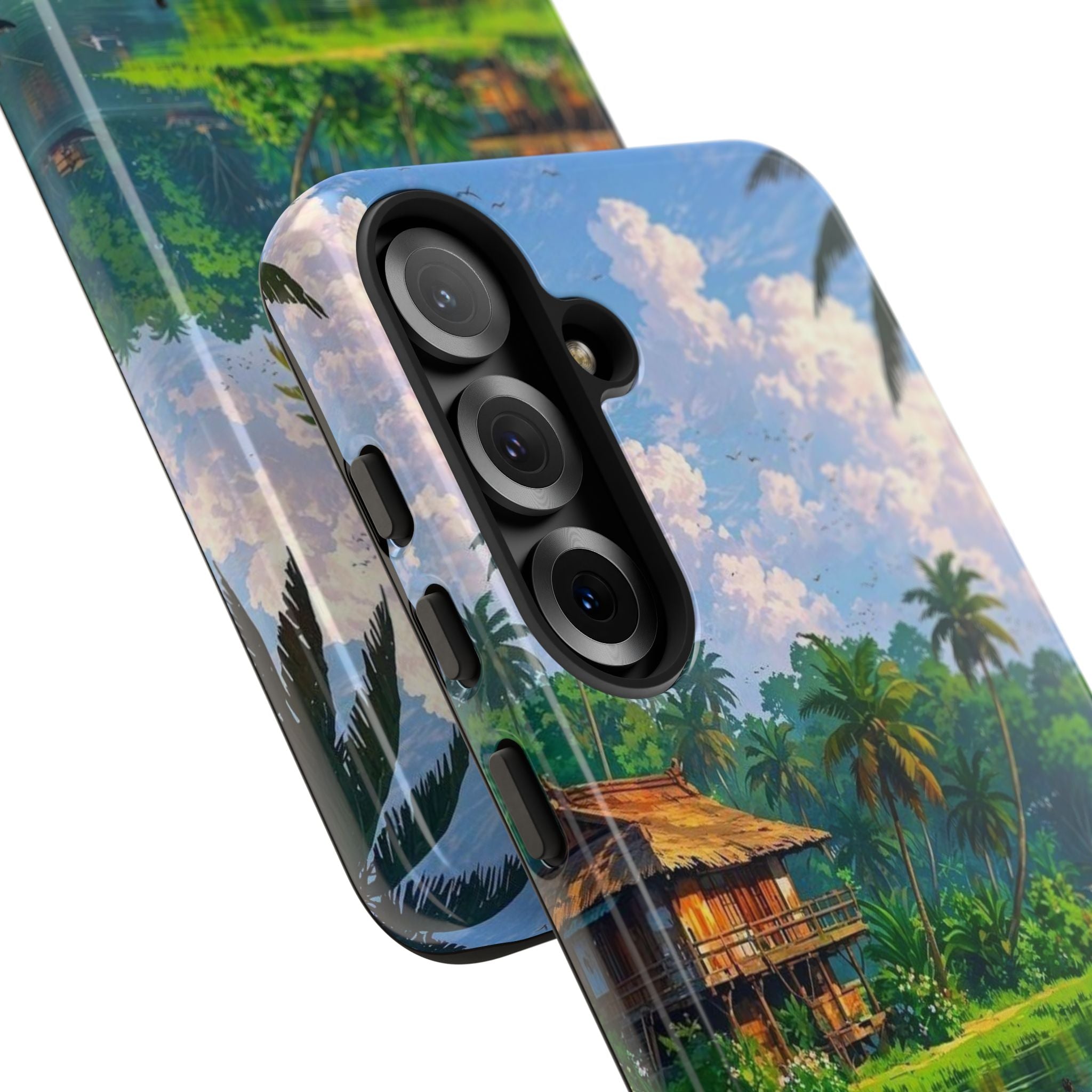 Tropical Landscape Phone Case, Nature Inspired Cover, Beach Vibe Gift, Artwork Protection Case, Summer Essentials Iphone and Samsung Cases