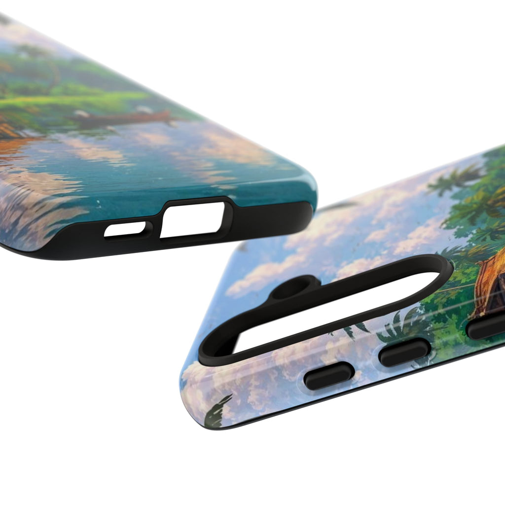 Tropical Landscape Phone Case, Nature Inspired Cover, Beach Vibe Gift, Artwork Protection Case, Summer Essentials Iphone and Samsung Cases