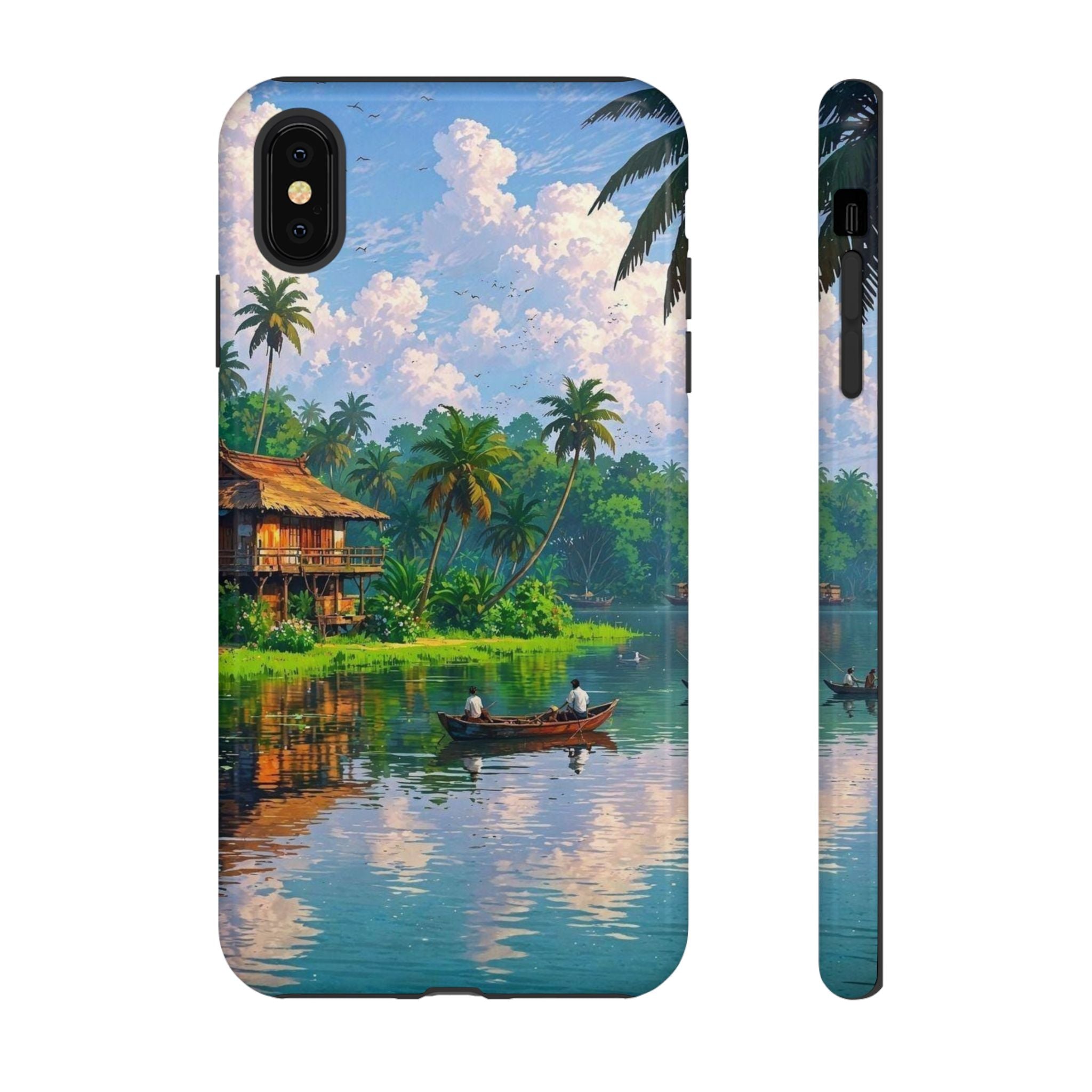 Tropical Landscape Phone Case, Nature Inspired Cover, Beach Vibe Gift, Artwork Protection Case, Summer Essentials Iphone and Samsung Cases
