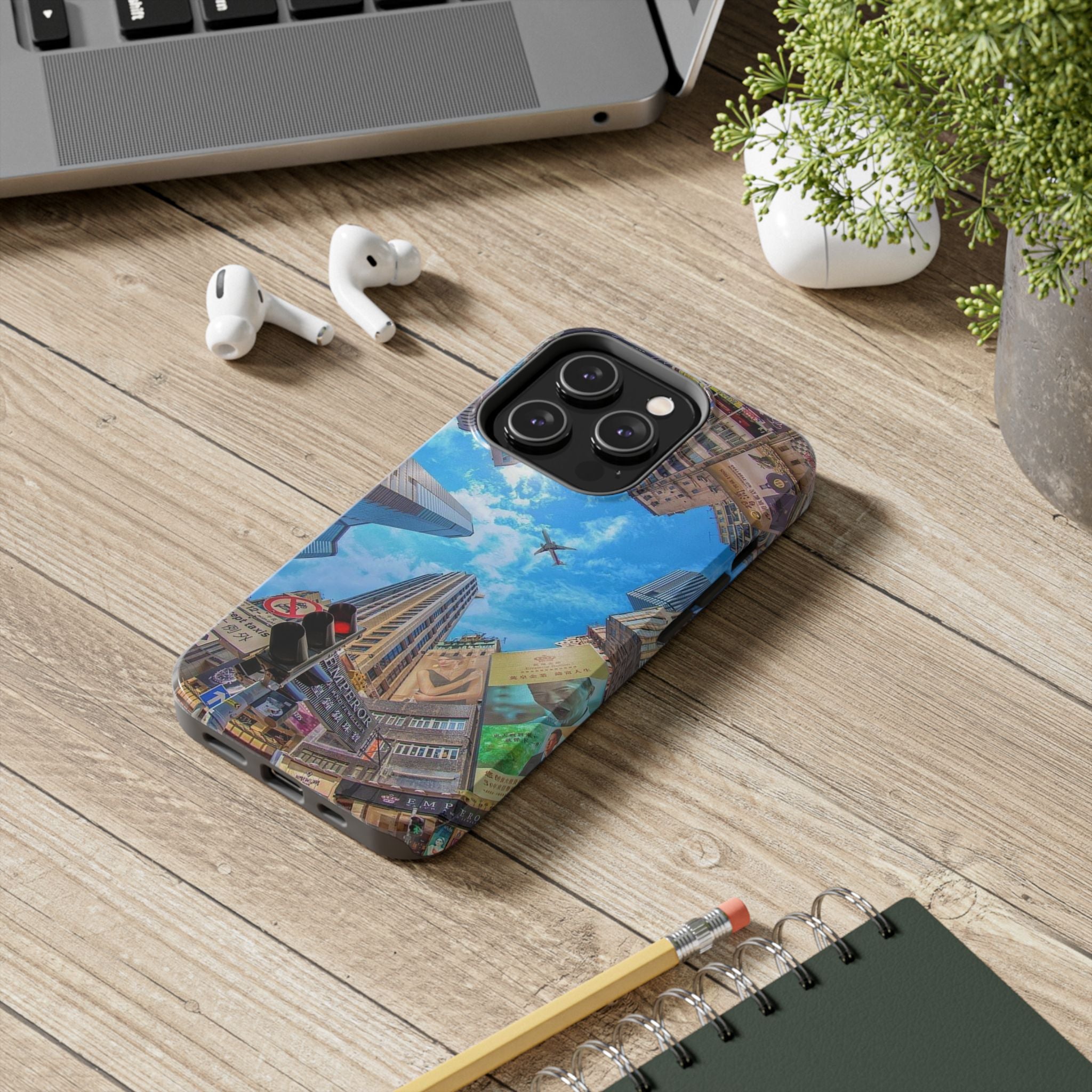 Urban Skyline Tough iPhone Case, Durable Phone Cover, Cityscape Accessory, Gift for Travelers, Urban Style Protection