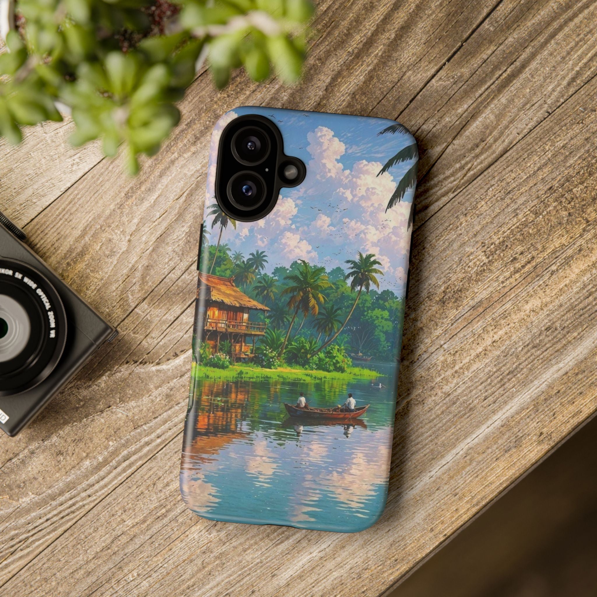 Tropical Landscape Phone Case, Nature Inspired Cover, Beach Vibe Gift, Artwork Protection Case, Summer Essentials Iphone and Samsung Cases