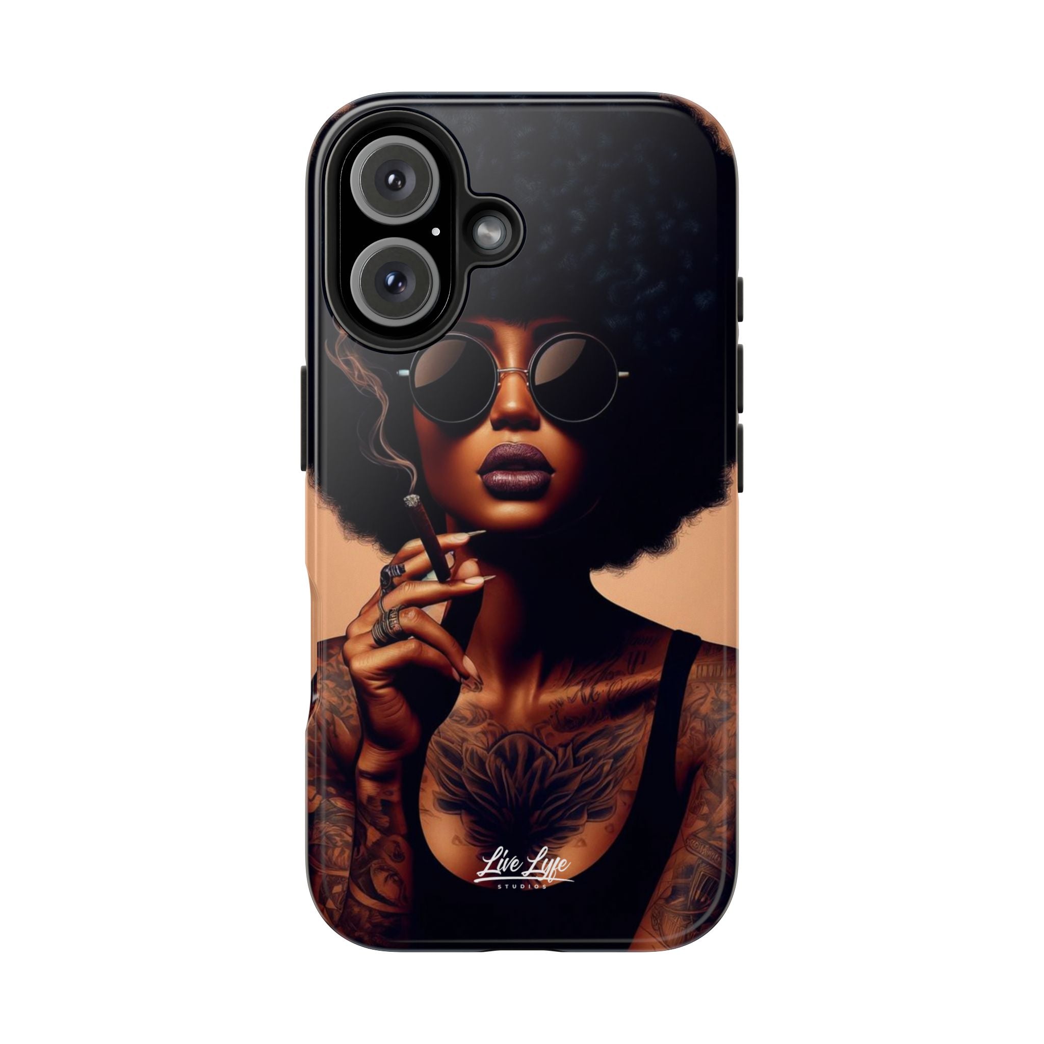 Smoke & Soul Afro Queen Vibe Phone Case, Protective Phone Case