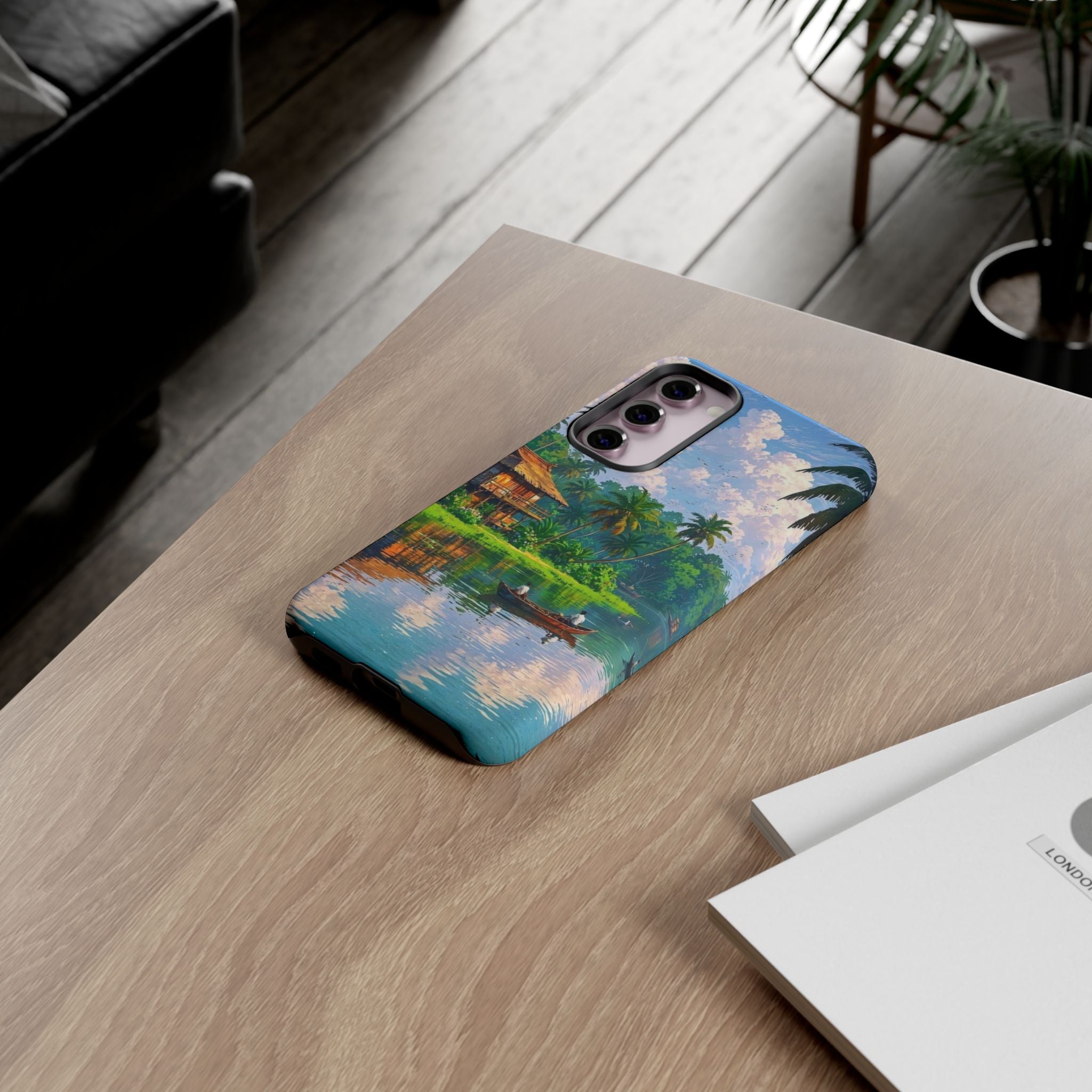 Tropical Landscape Phone Case, Nature Inspired Cover, Beach Vibe Gift, Artwork Protection Case, Summer Essentials Iphone and Samsung Cases