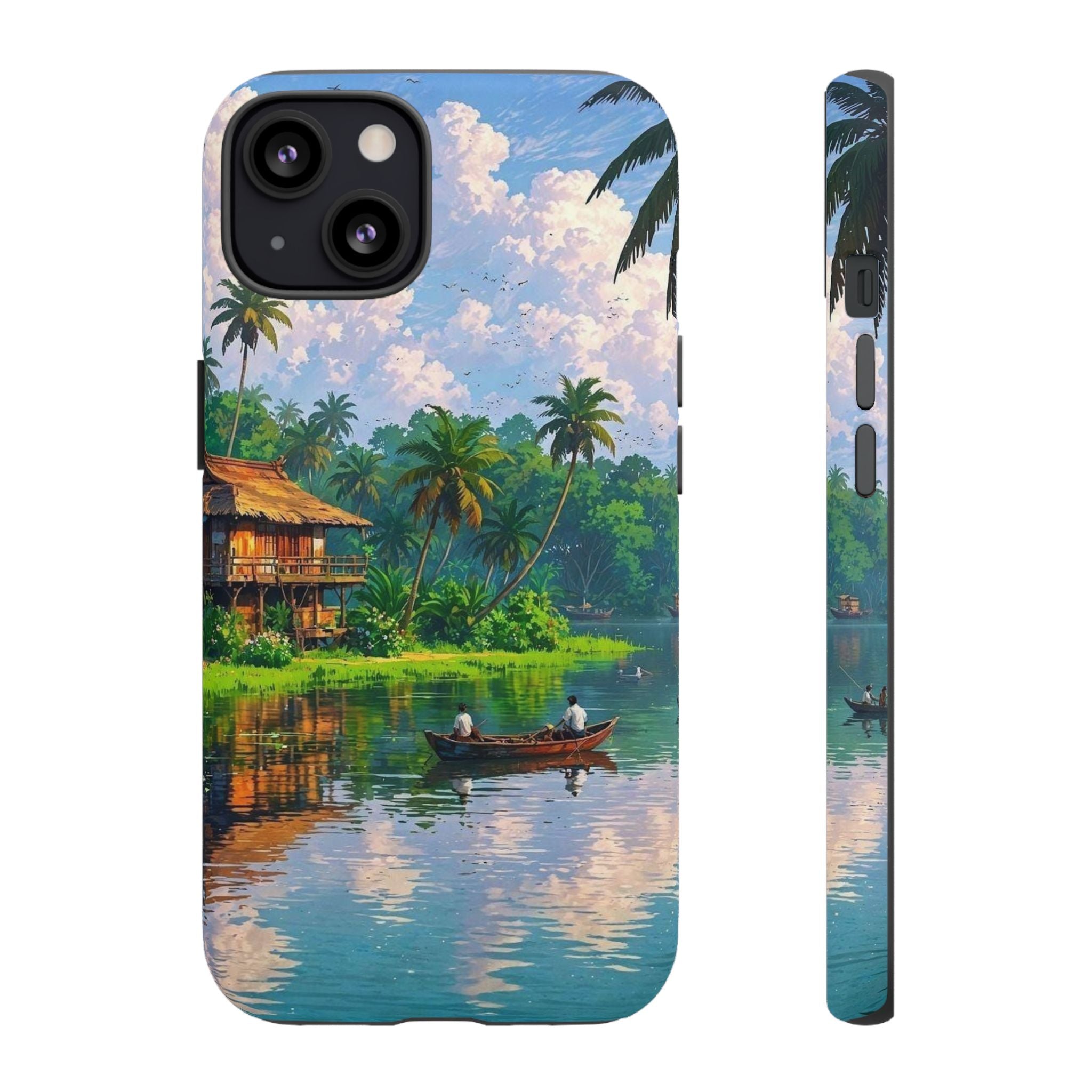 Tropical Landscape Phone Case, Nature Inspired Cover, Beach Vibe Gift, Artwork Protection Case, Summer Essentials Iphone and Samsung Cases