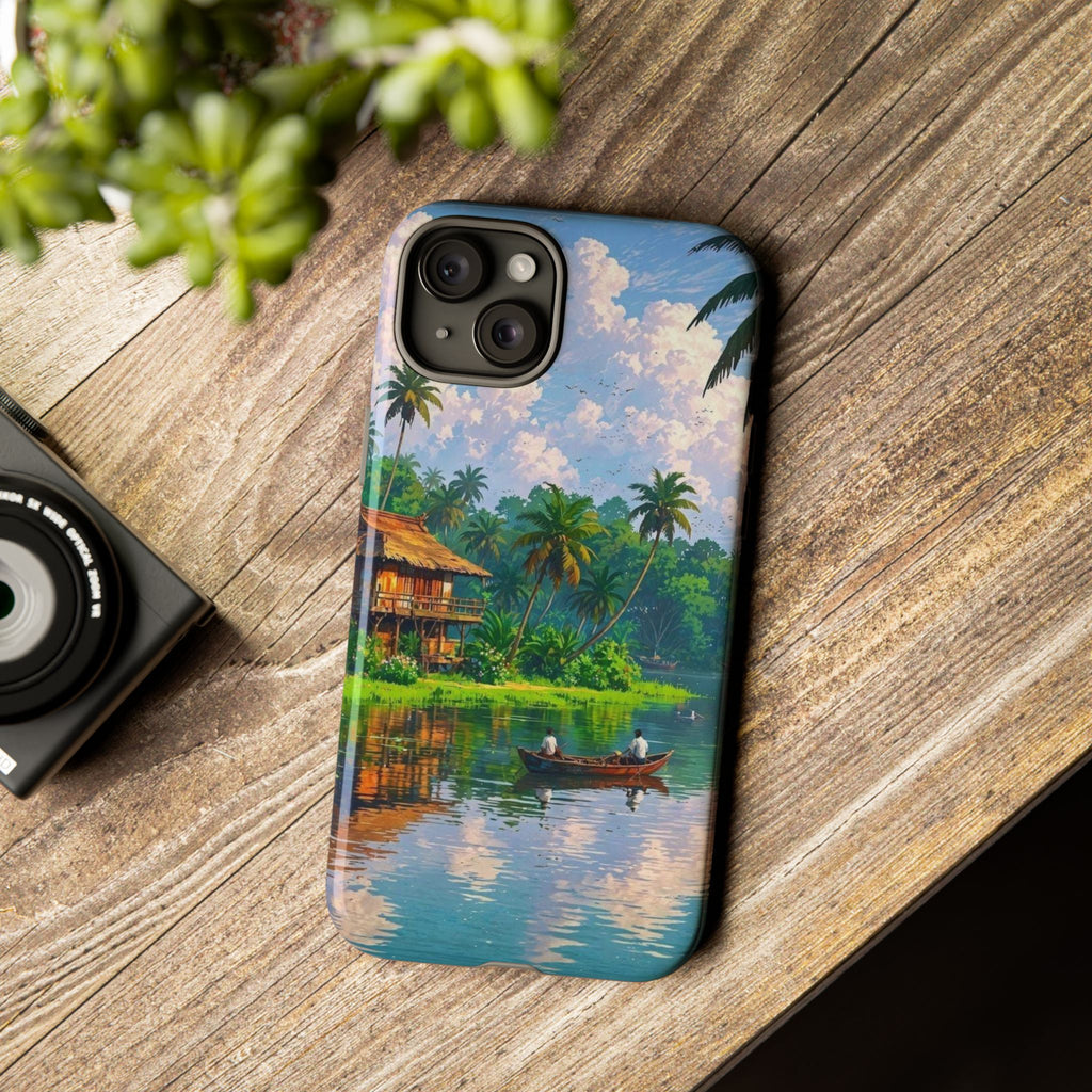 Tropical Landscape Phone Case, Nature Inspired Cover, Beach Vibe Gift, Artwork Protection Case, Summer Essentials Iphone and Samsung Cases
