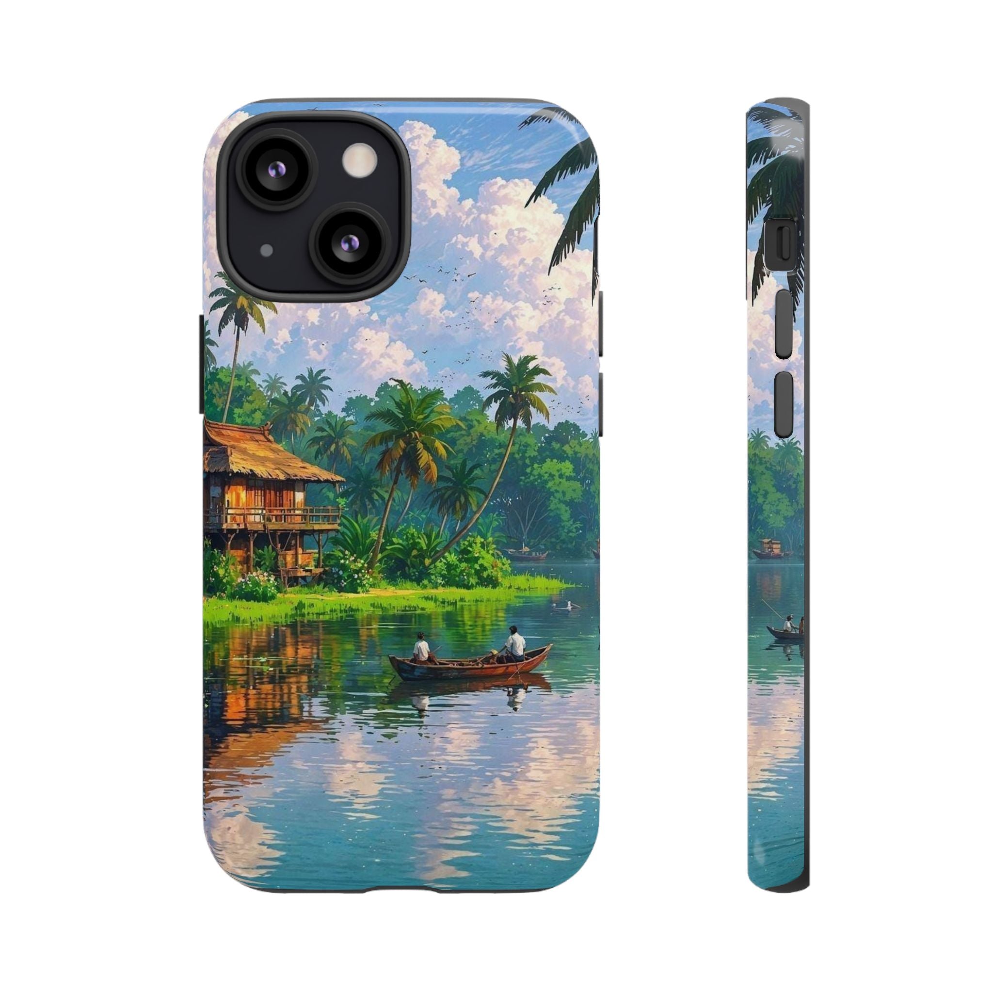Tropical Landscape Phone Case, Nature Inspired Cover, Beach Vibe Gift, Artwork Protection Case, Summer Essentials Iphone and Samsung Cases