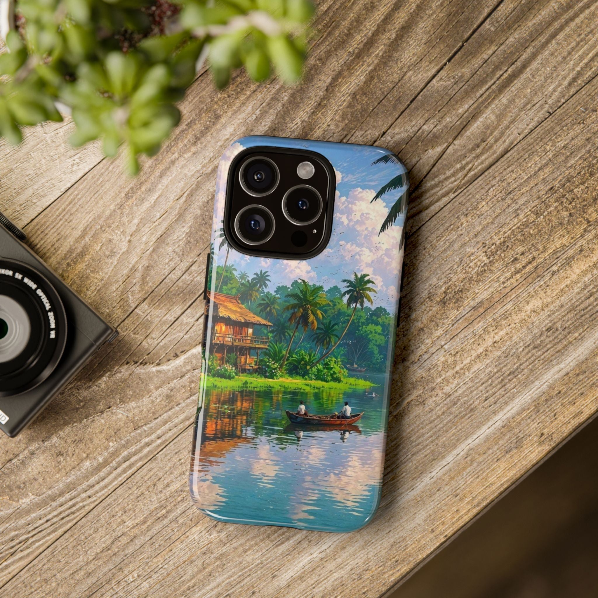Tropical Landscape Phone Case, Nature Inspired Cover, Beach Vibe Gift, Artwork Protection Case, Summer Essentials Iphone and Samsung Cases