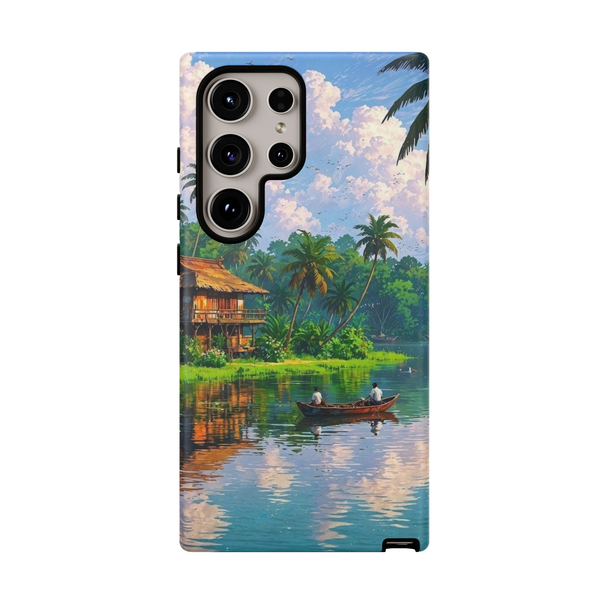 Tropical Landscape Phone Case, Nature Inspired Cover, Beach Vibe Gift, Artwork Protection Case, Summer Essentials Iphone and Samsung Cases