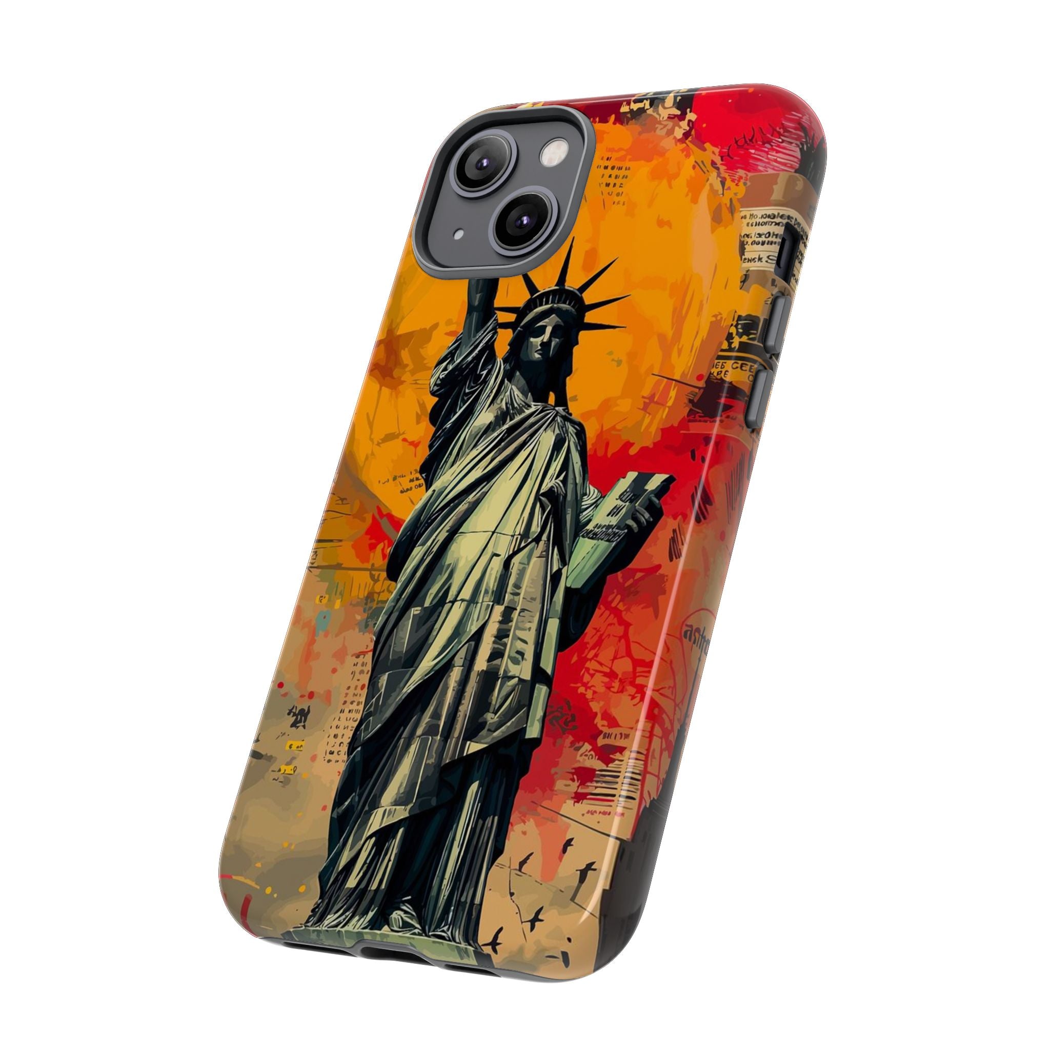 Graffiti Statue of Liberty Phone Case, Tough Cases for iPhone, Unique Phone Cover, Colorful Art Design, Gift for Her, Urban Style