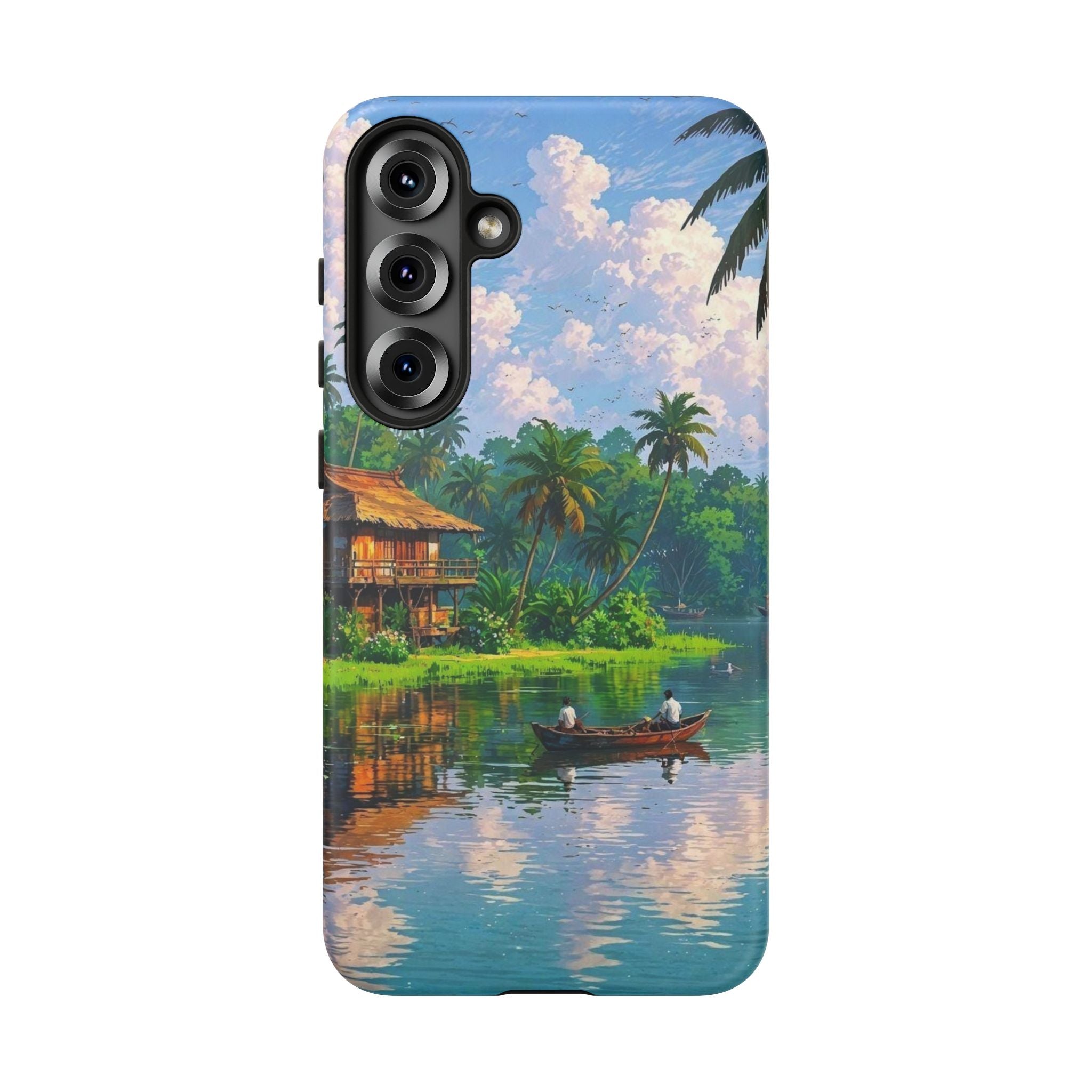 Tropical Landscape Phone Case, Nature Inspired Cover, Beach Vibe Gift, Artwork Protection Case, Summer Essentials Iphone and Samsung Cases