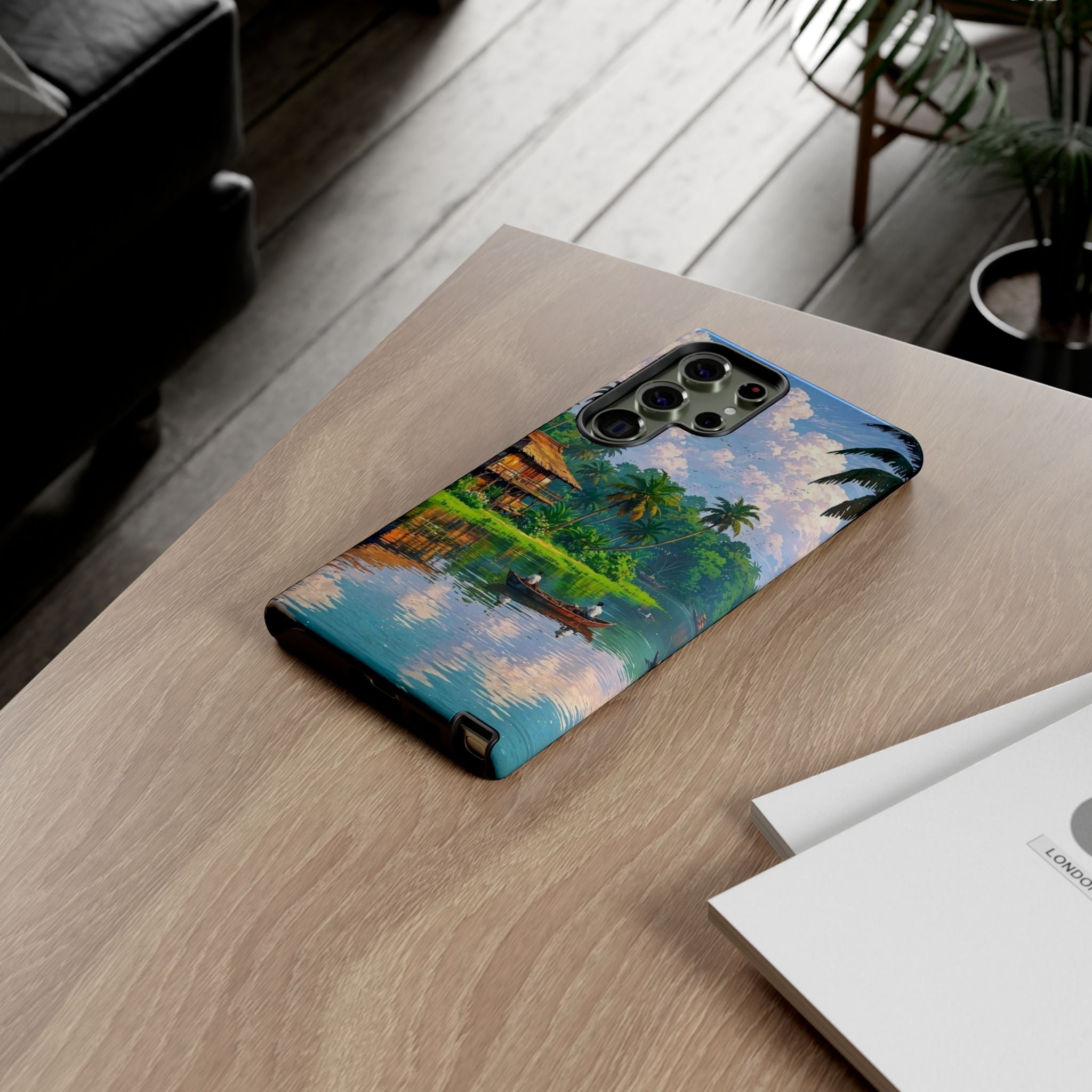 Tropical Landscape Phone Case, Nature Inspired Cover, Beach Vibe Gift, Artwork Protection Case, Summer Essentials Iphone and Samsung Cases