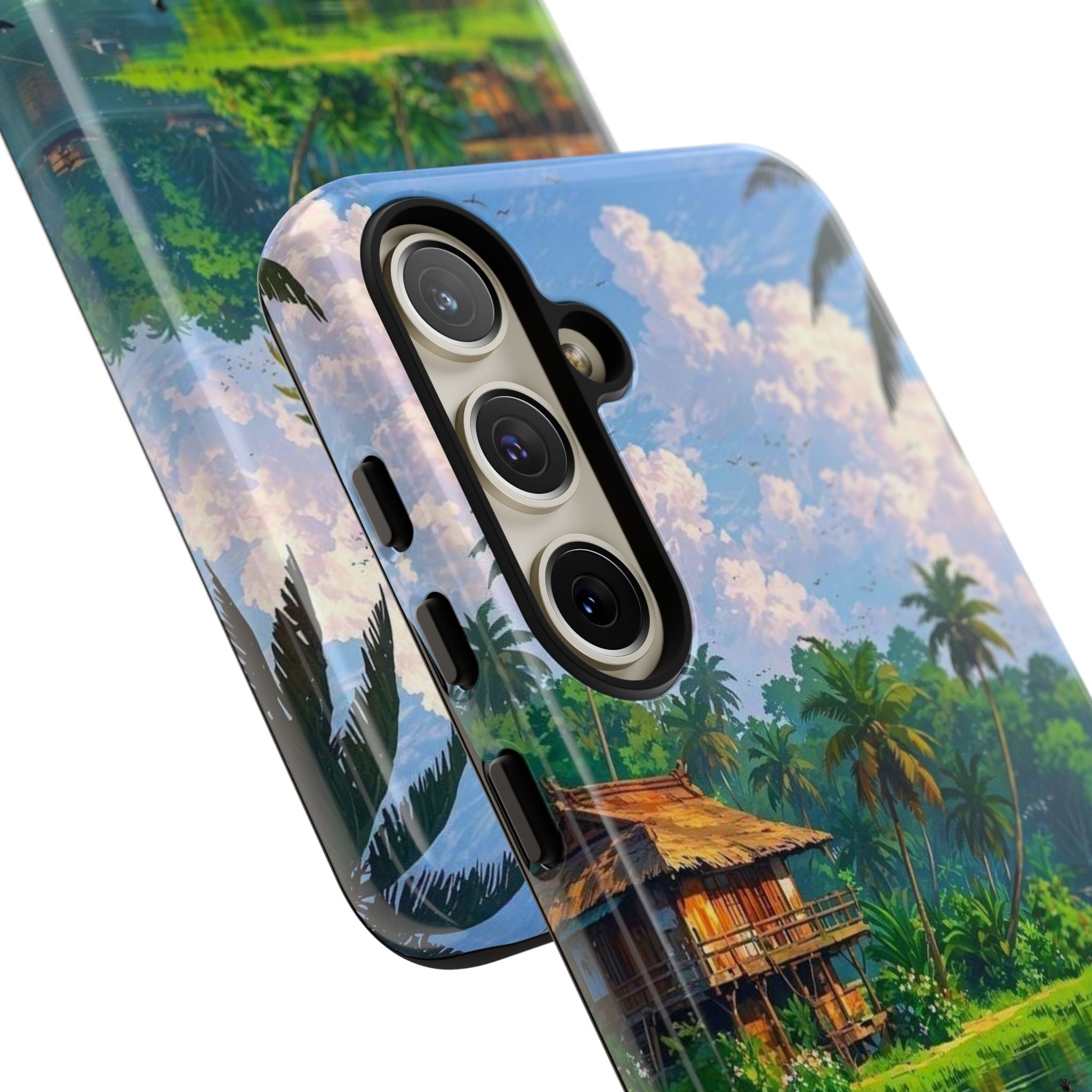 Tropical Landscape Phone Case, Nature Inspired Cover, Beach Vibe Gift, Artwork Protection Case, Summer Essentials Iphone and Samsung Cases