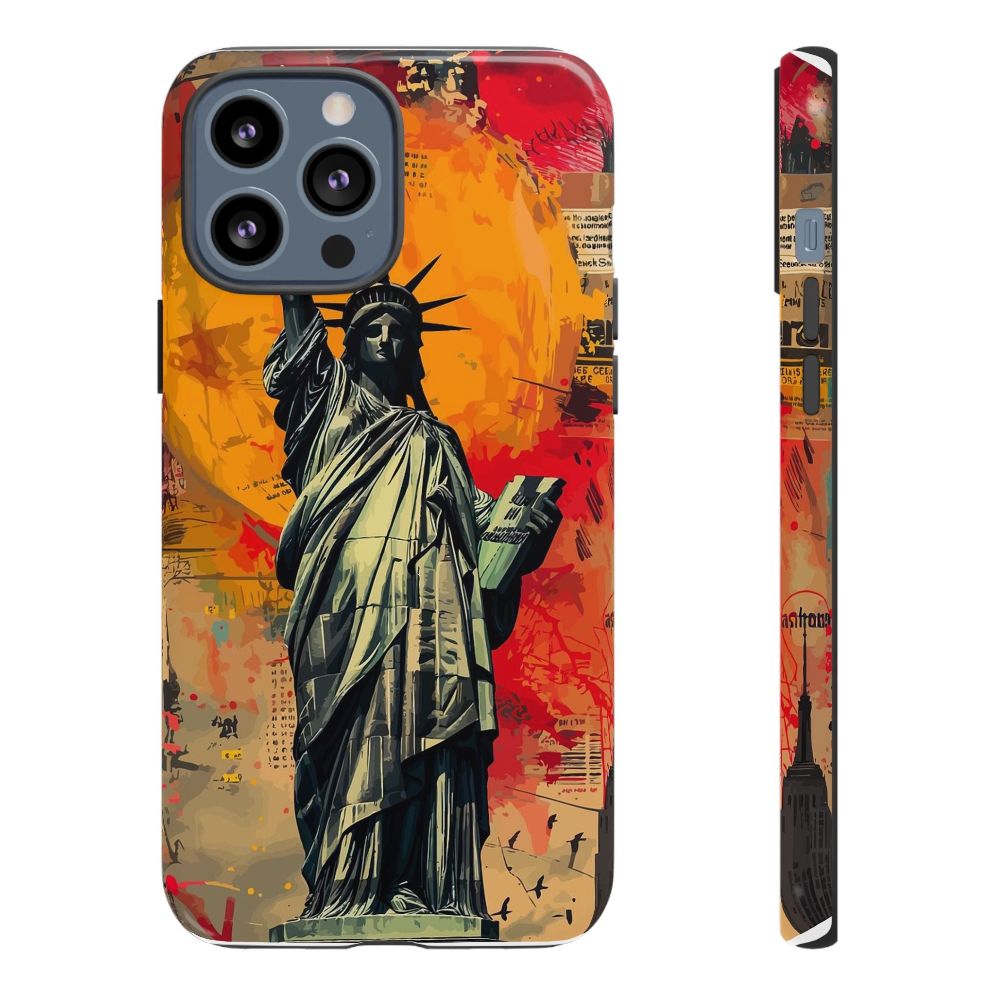 Graffiti Statue of Liberty Phone Case, Tough Cases for iPhone, Unique Phone Cover, Colorful Art Design, Gift for Her, Urban Style