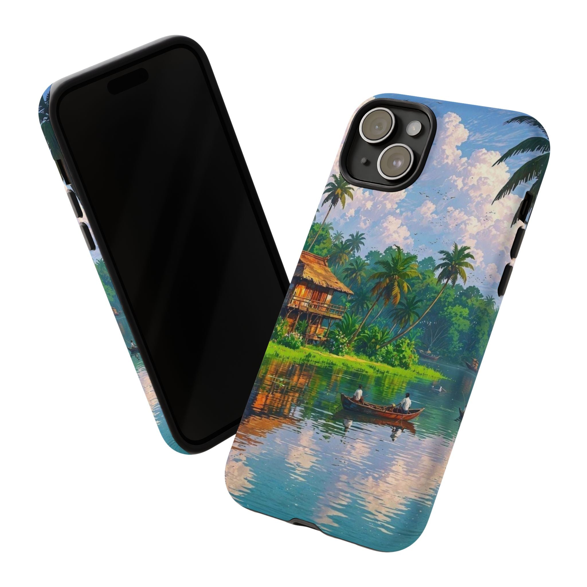 Tropical Landscape Phone Case, Nature Inspired Cover, Beach Vibe Gift, Artwork Protection Case, Summer Essentials Iphone and Samsung Cases