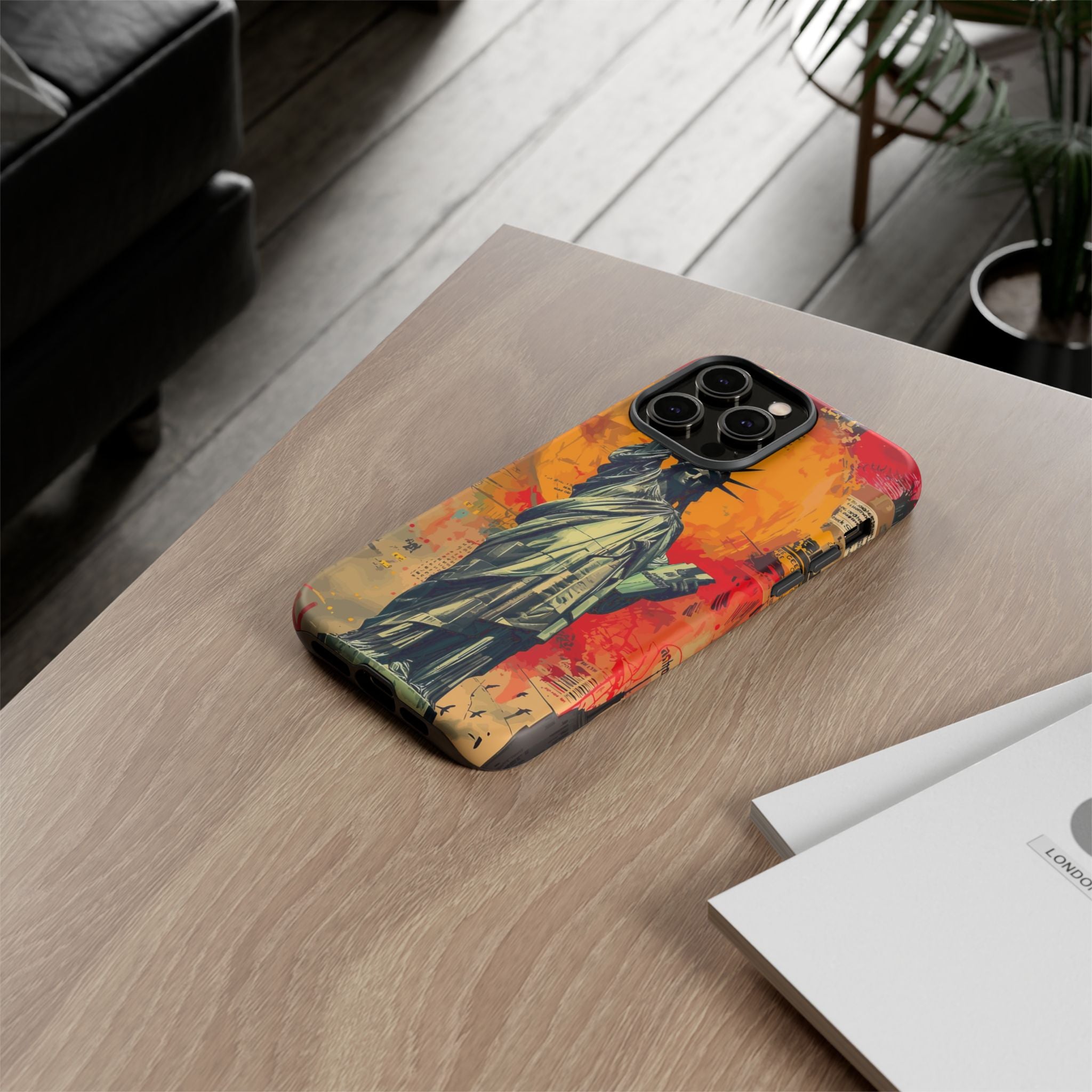 Graffiti Statue of Liberty Phone Case, Tough Cases for iPhone, Unique Phone Cover, Colorful Art Design, Gift for Her, Urban Style