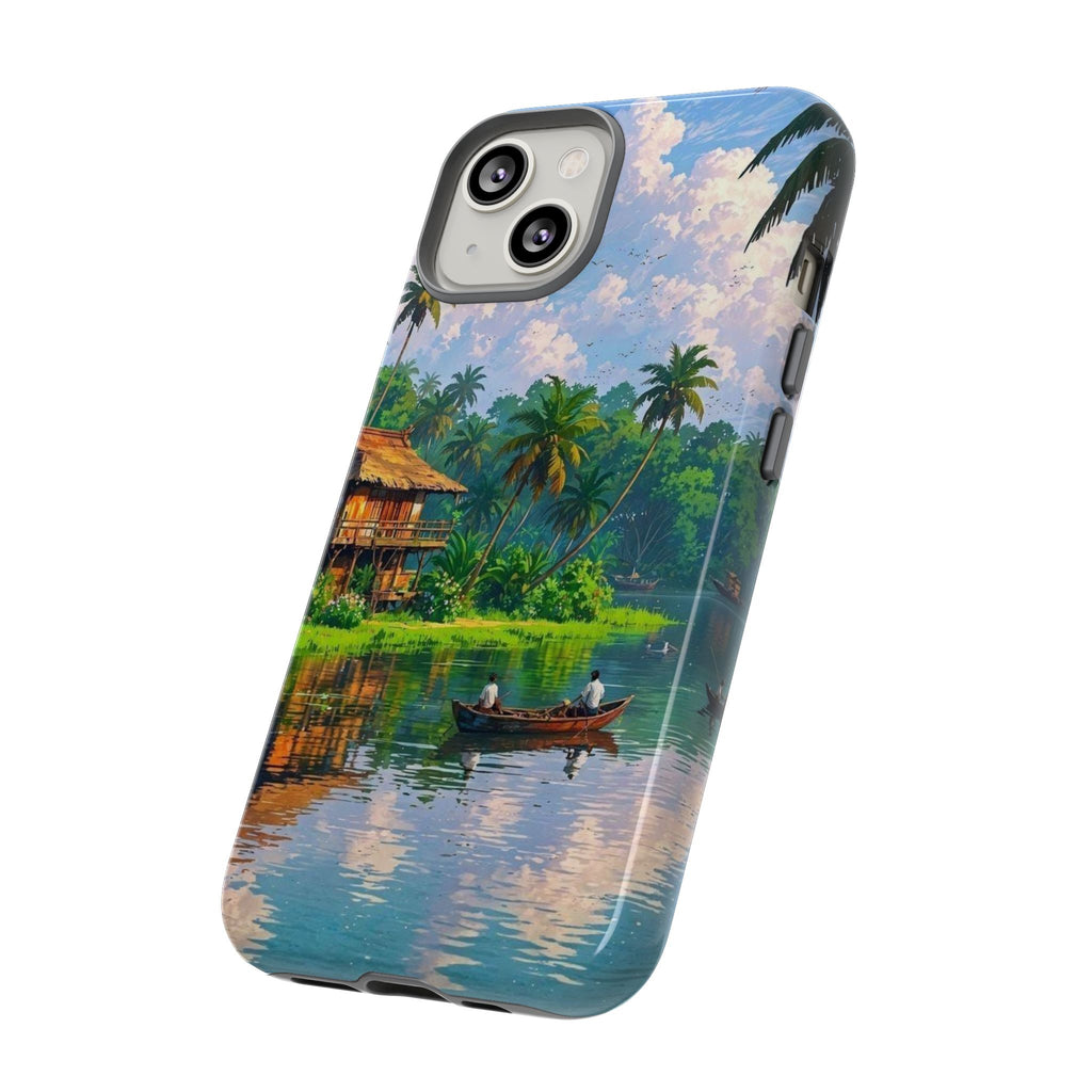 Tropical Landscape Phone Case, Nature Inspired Cover, Beach Vibe Gift, Artwork Protection Case, Summer Essentials Iphone and Samsung Cases