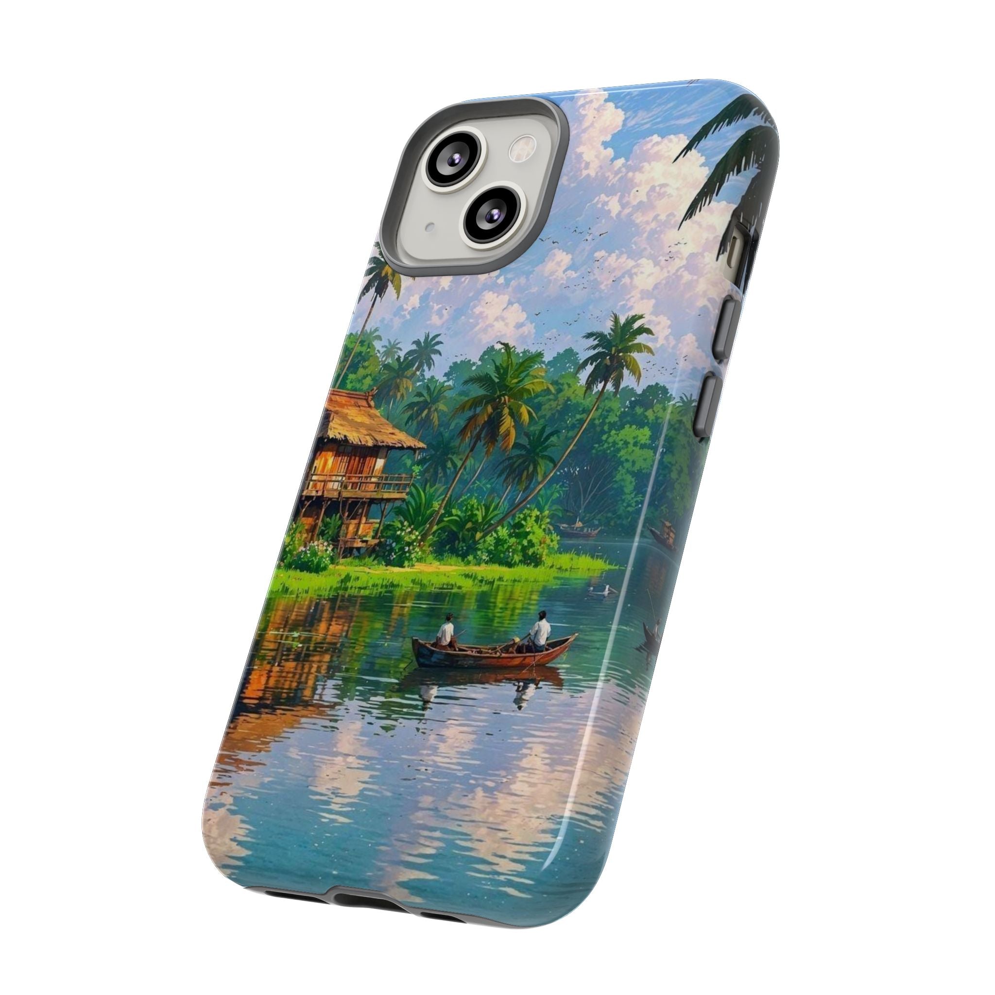 Tropical Landscape Phone Case, Nature Inspired Cover, Beach Vibe Gift, Artwork Protection Case, Summer Essentials Iphone and Samsung Cases