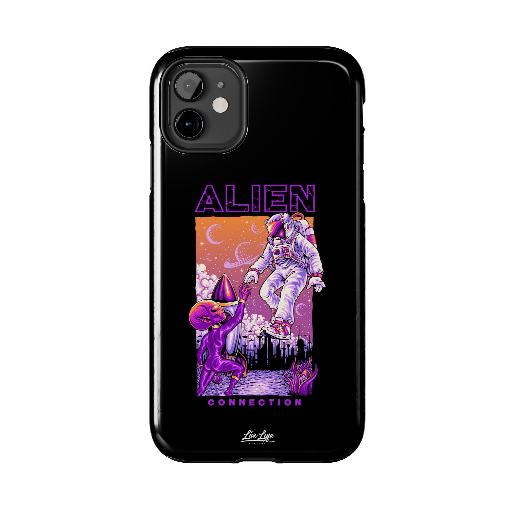 Alien Connection Phone Case – Sleek Black Cover