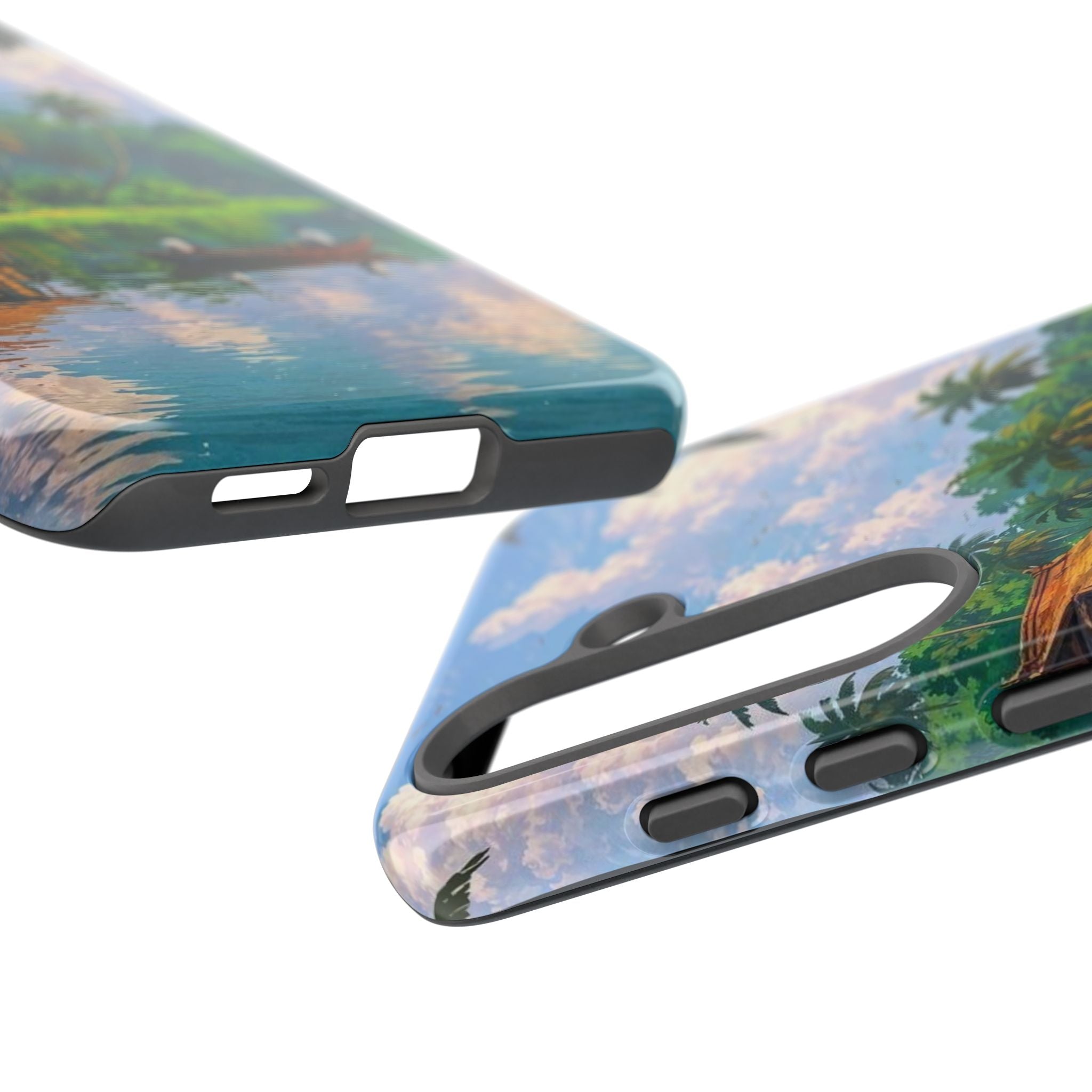 Tropical Landscape Phone Case, Nature Inspired Cover, Beach Vibe Gift, Artwork Protection Case, Summer Essentials Iphone and Samsung Cases