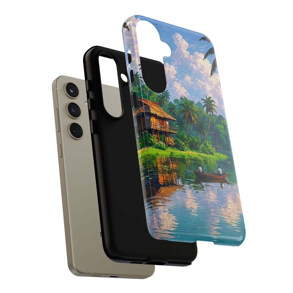 Tropical Landscape Phone Case, Nature Inspired Cover, Beach Vibe Gift, Artwork Protection Case, Summer Essentials Iphone and Samsung Cases