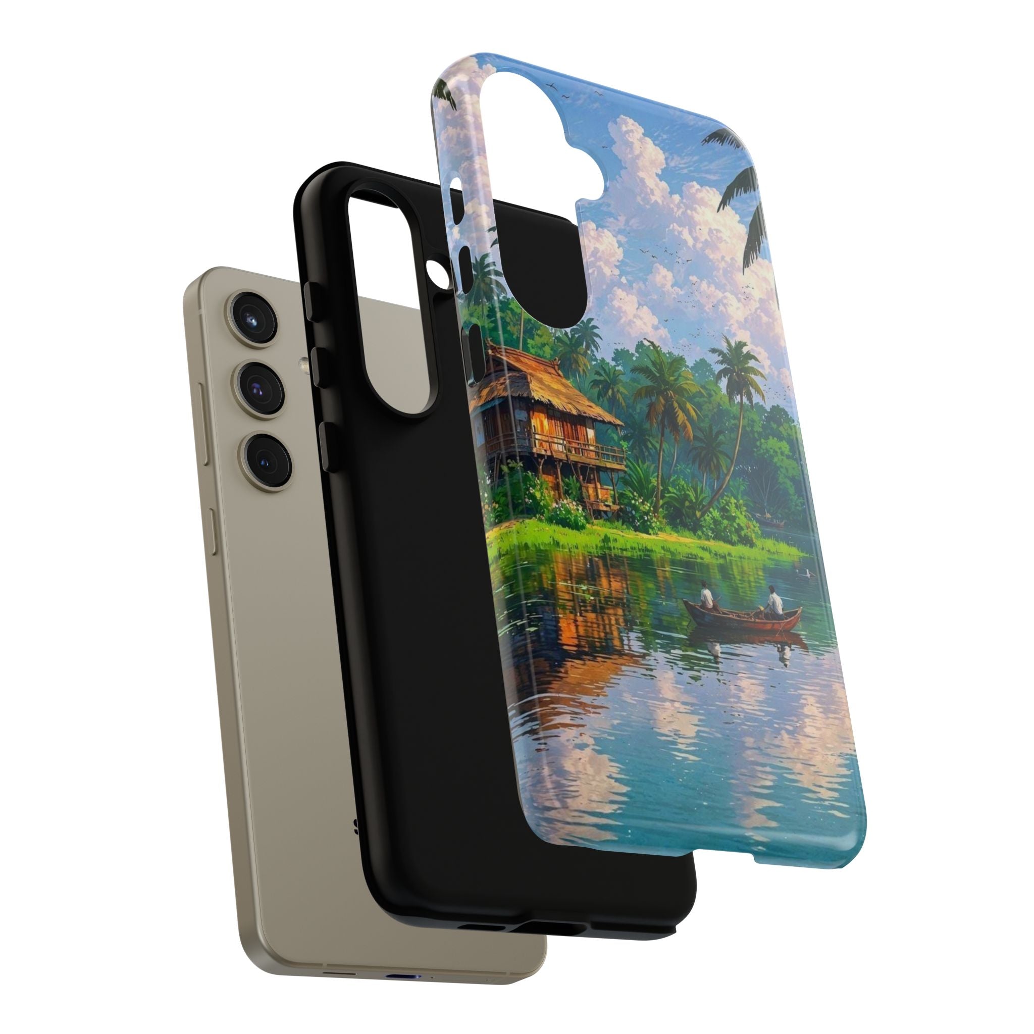 Tropical Landscape Phone Case, Nature Inspired Cover, Beach Vibe Gift, Artwork Protection Case, Summer Essentials Iphone and Samsung Cases