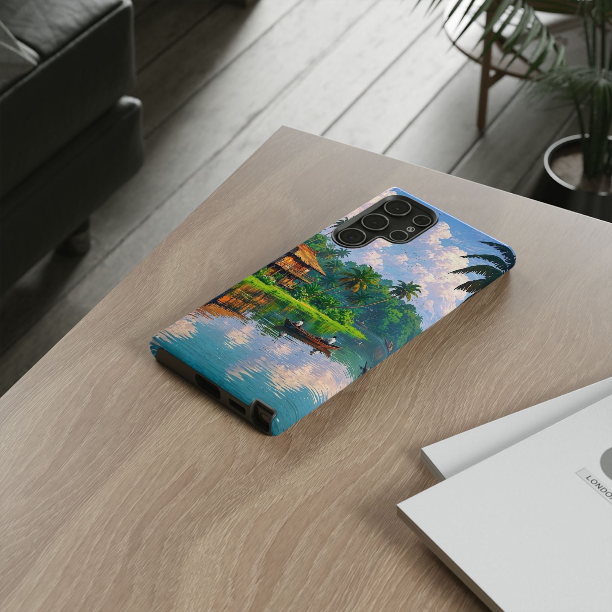 Tropical Landscape Phone Case, Nature Inspired Cover, Beach Vibe Gift, Artwork Protection Case, Summer Essentials Iphone and Samsung Cases
