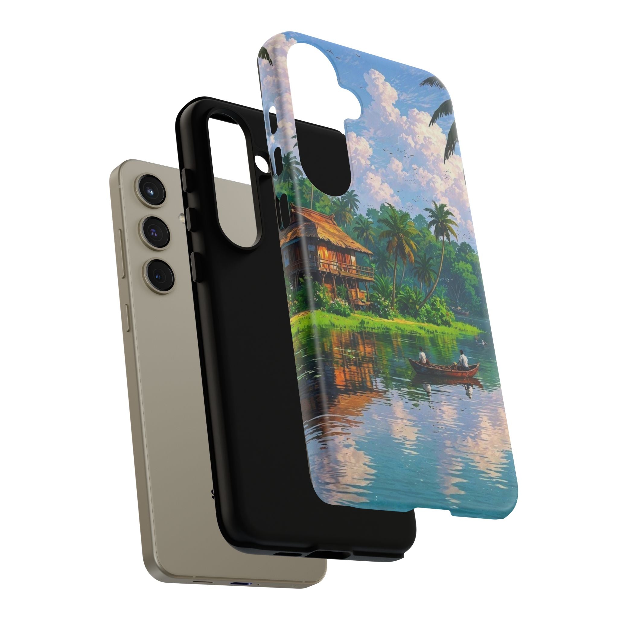 Tropical Landscape Phone Case, Nature Inspired Cover, Beach Vibe Gift, Artwork Protection Case, Summer Essentials Iphone and Samsung Cases