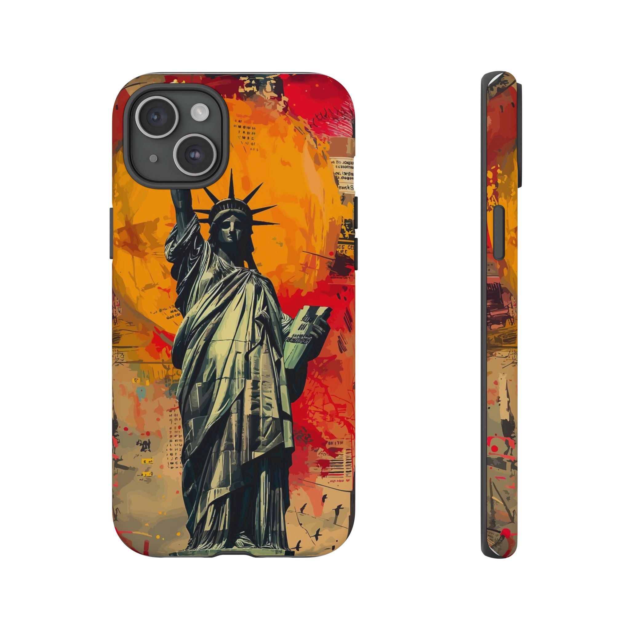 Graffiti Statue of Liberty Phone Case, Tough Cases for iPhone, Unique Phone Cover, Colorful Art Design, Gift for Her, Urban Style