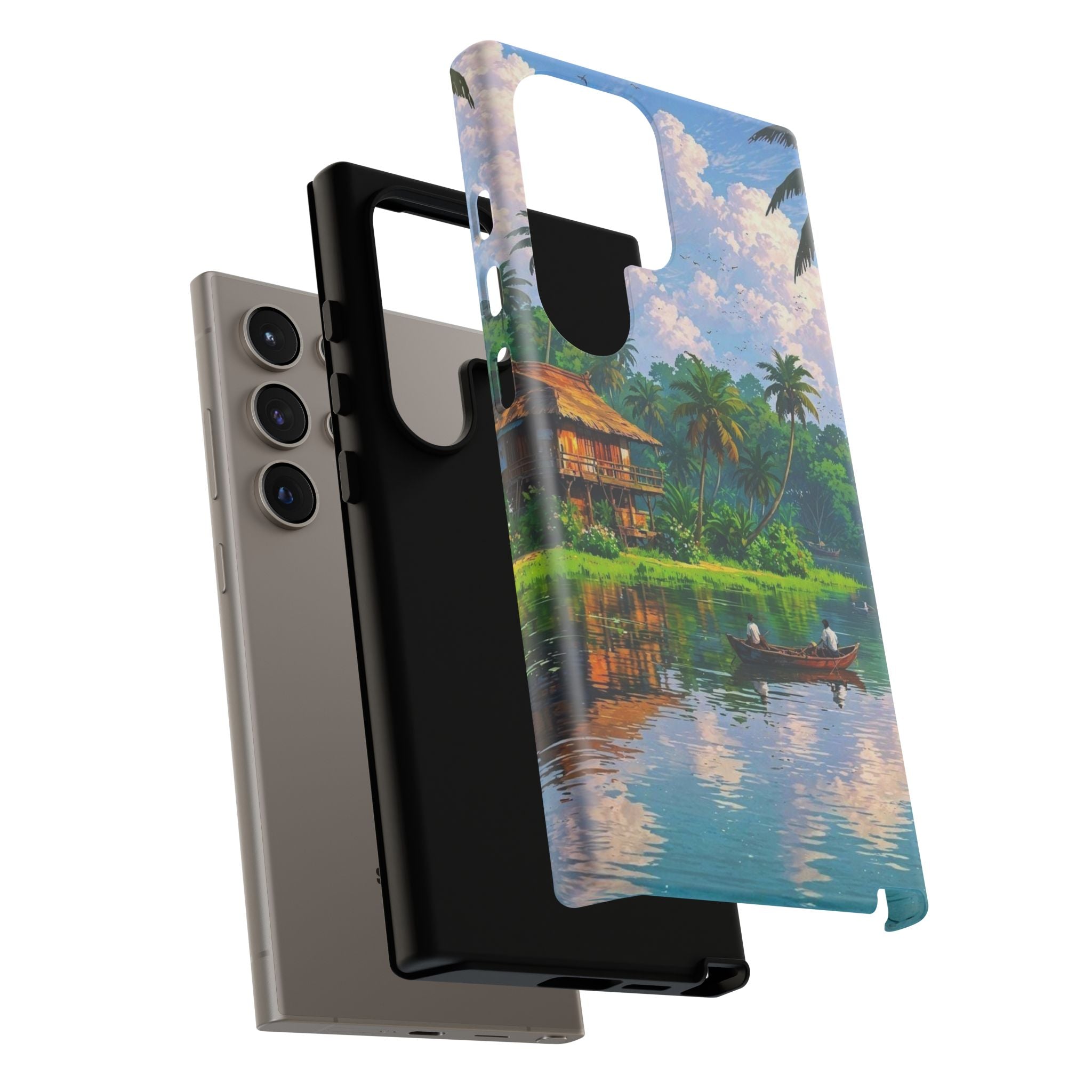 Tropical Landscape Phone Case, Nature Inspired Cover, Beach Vibe Gift, Artwork Protection Case, Summer Essentials Iphone and Samsung Cases