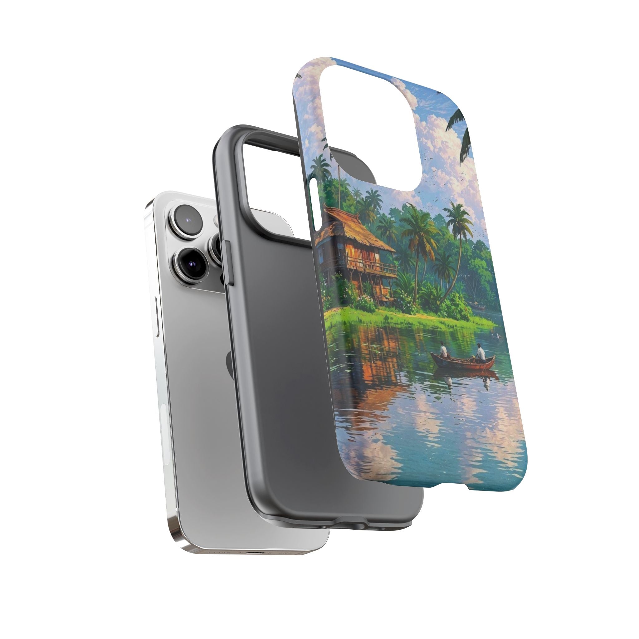 Tropical Landscape Phone Case, Nature Inspired Cover, Beach Vibe Gift, Artwork Protection Case, Summer Essentials Iphone and Samsung Cases