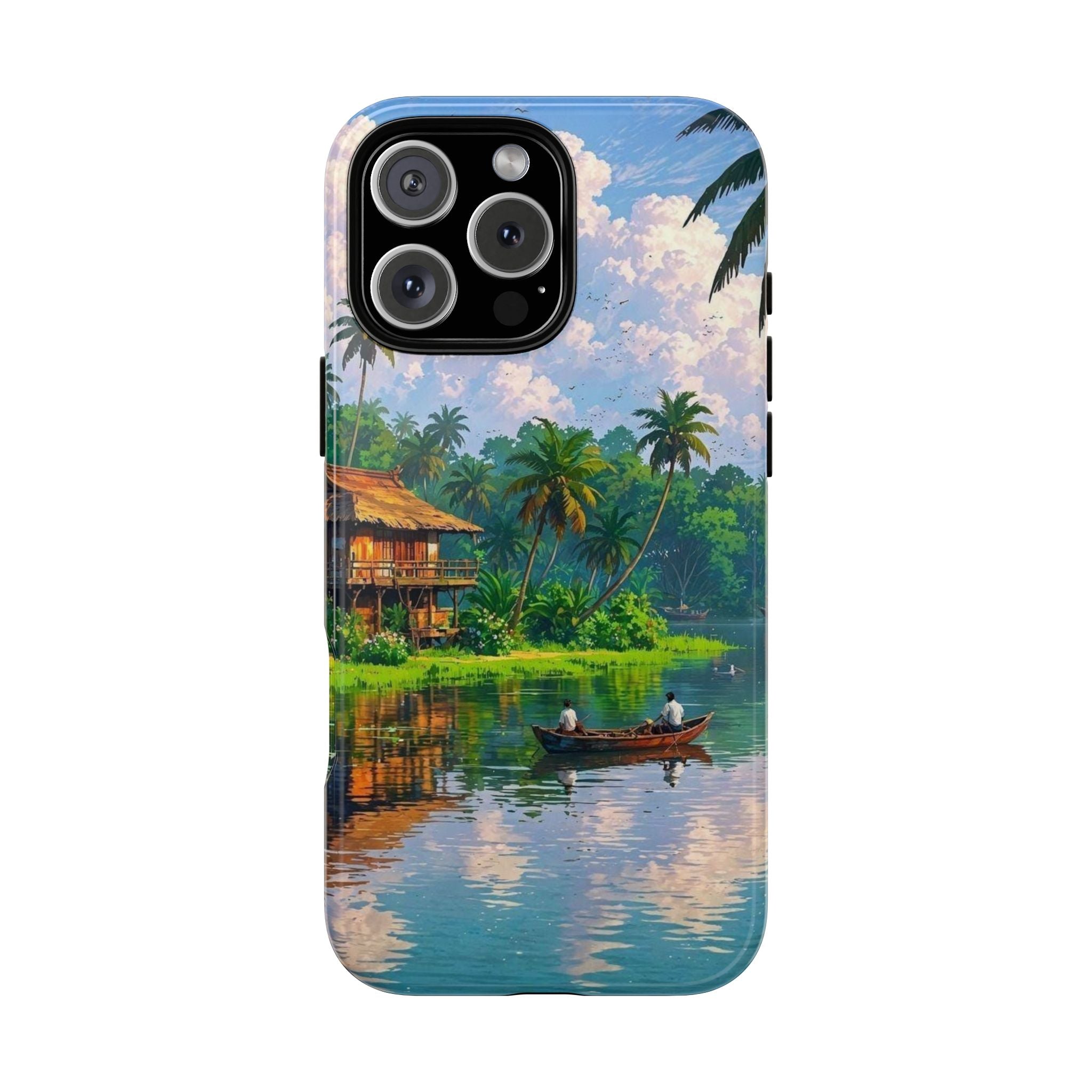 Tropical Landscape Phone Case, Nature Inspired Cover, Beach Vibe Gift, Artwork Protection Case, Summer Essentials Iphone and Samsung Cases