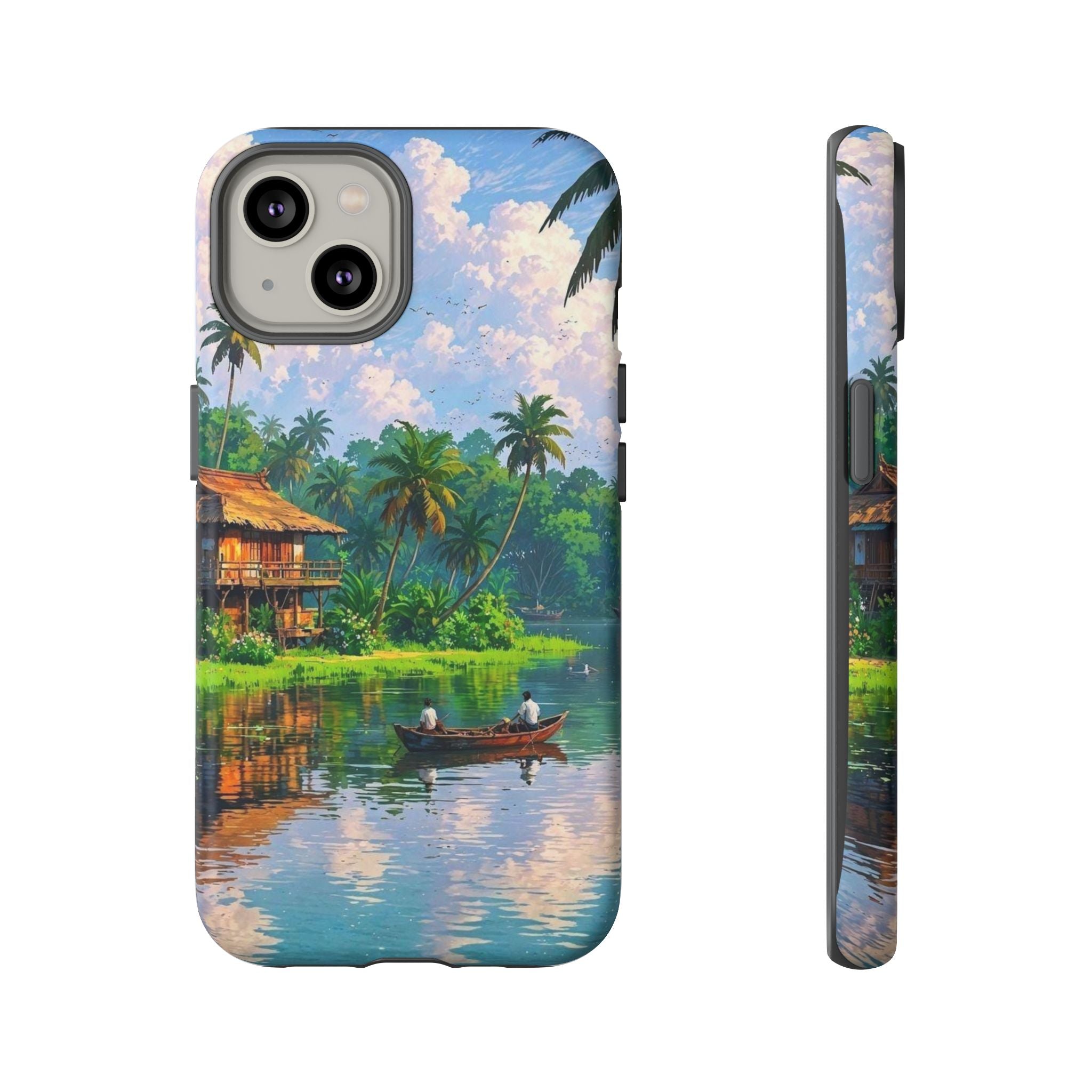 Tropical Landscape Phone Case, Nature Inspired Cover, Beach Vibe Gift, Artwork Protection Case, Summer Essentials Iphone and Samsung Cases