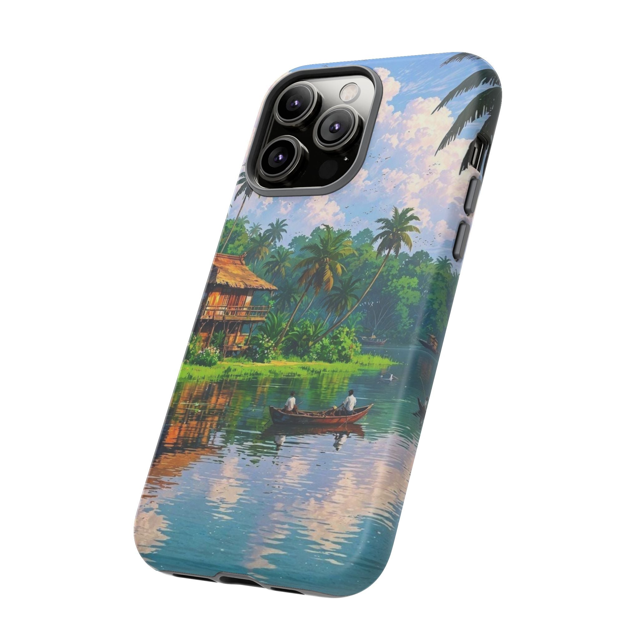 Tropical Landscape Phone Case, Nature Inspired Cover, Beach Vibe Gift, Artwork Protection Case, Summer Essentials Iphone and Samsung Cases