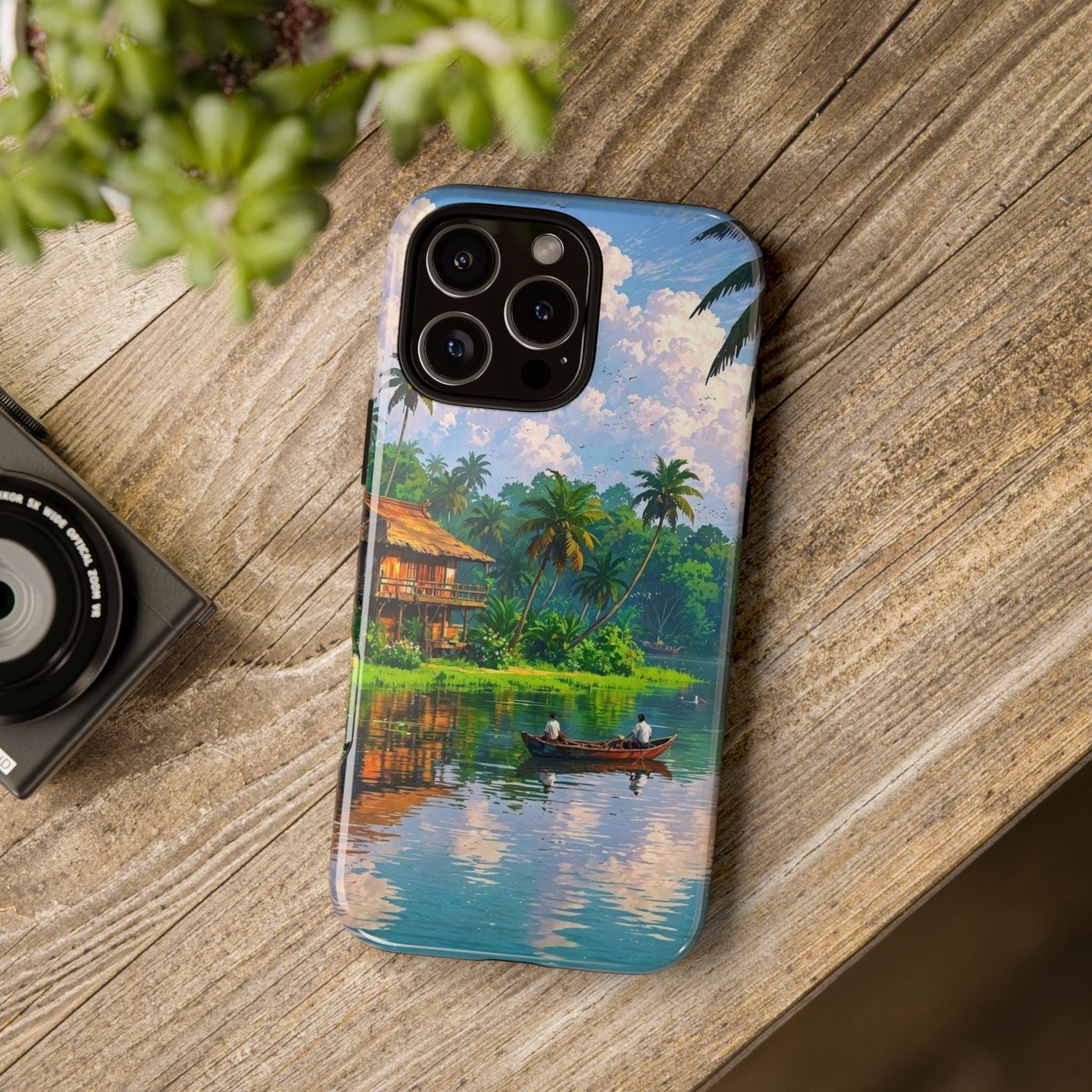 Tropical Landscape Phone Case, Nature Inspired Cover, Beach Vibe Gift, Artwork Protection Case, Summer Essentials Iphone and Samsung Cases