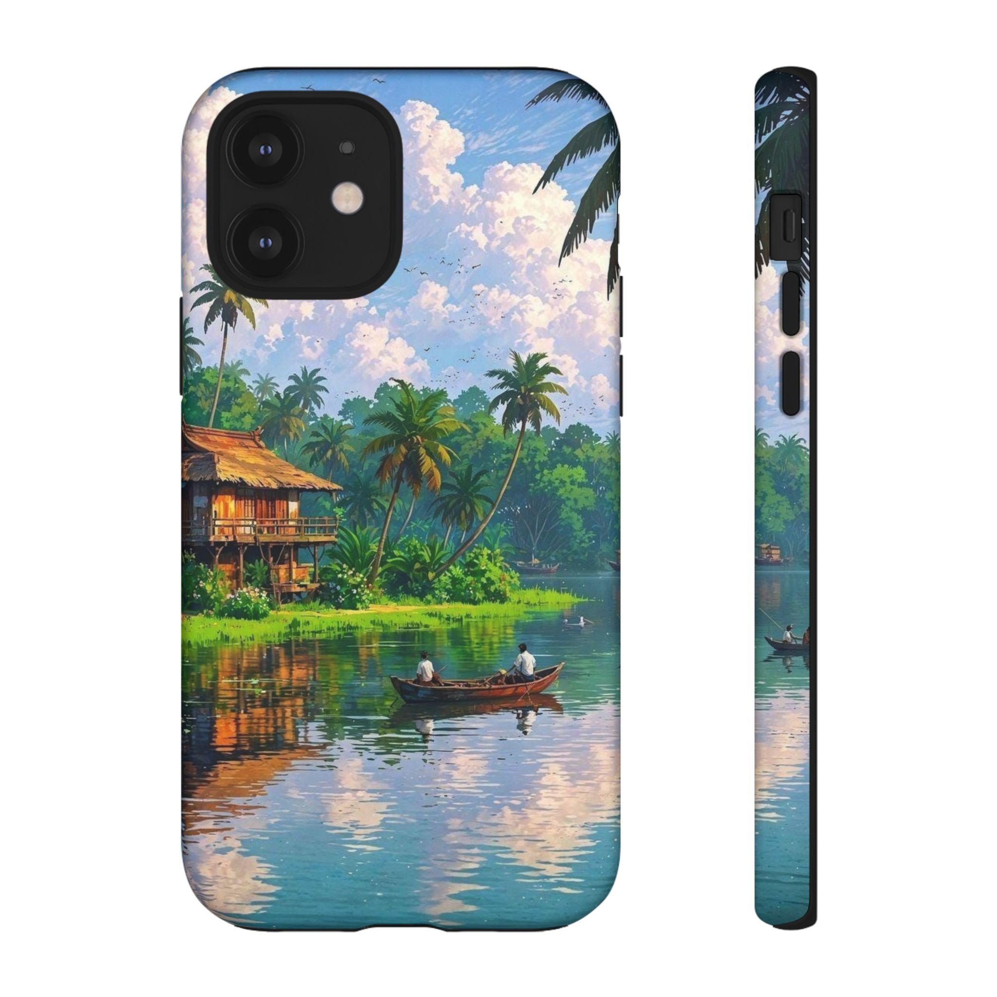 Tropical Landscape Phone Case, Nature Inspired Cover, Beach Vibe Gift, Artwork Protection Case, Summer Essentials Iphone and Samsung Cases