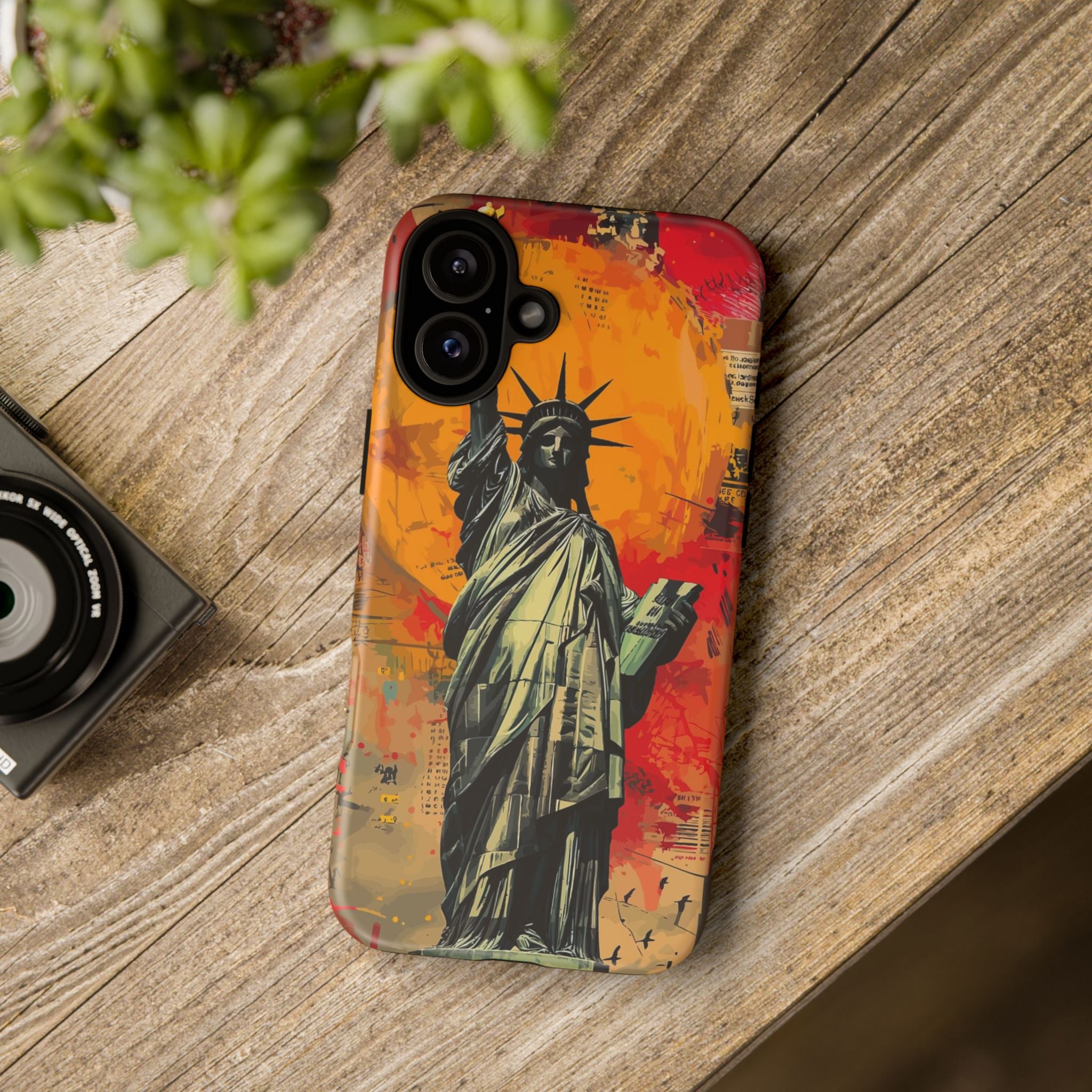 Graffiti Statue of Liberty Phone Case, Tough Cases for iPhone, Unique Phone Cover, Colorful Art Design, Gift for Her, Urban Style