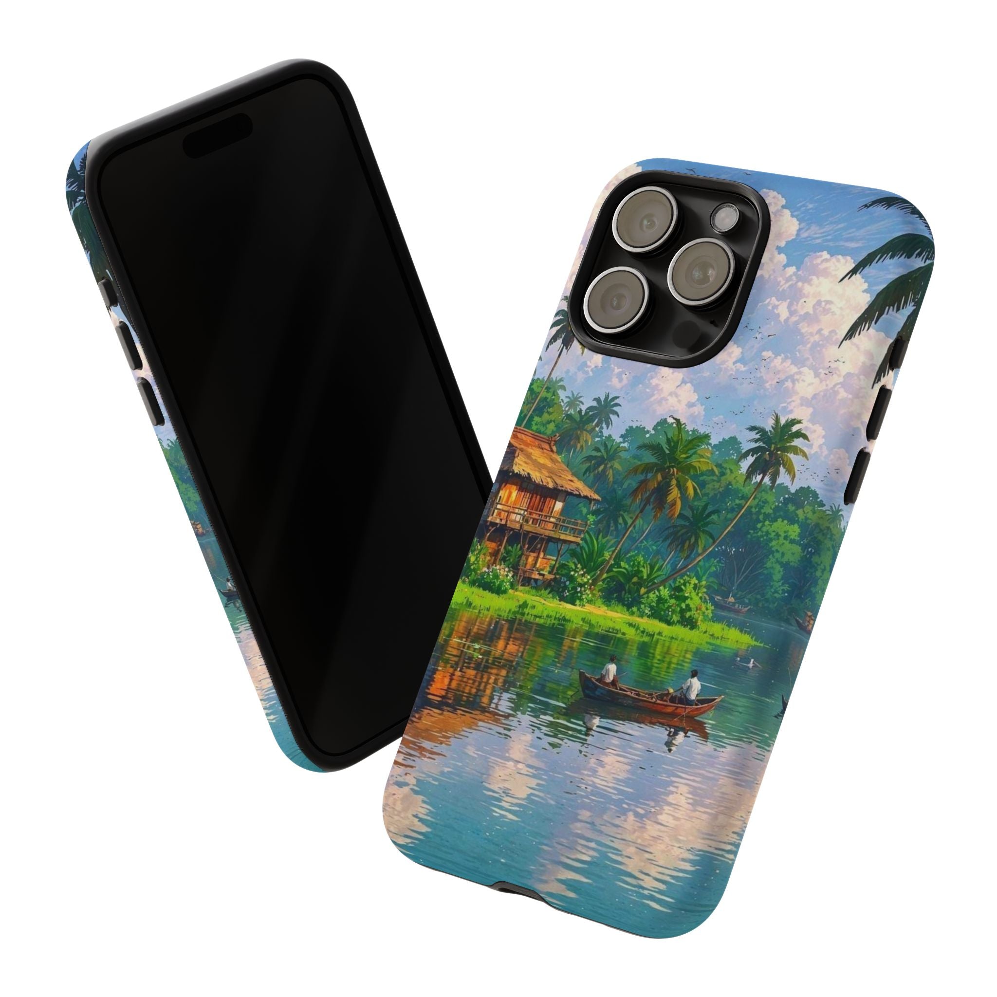 Tropical Landscape Phone Case, Nature Inspired Cover, Beach Vibe Gift, Artwork Protection Case, Summer Essentials Iphone and Samsung Cases